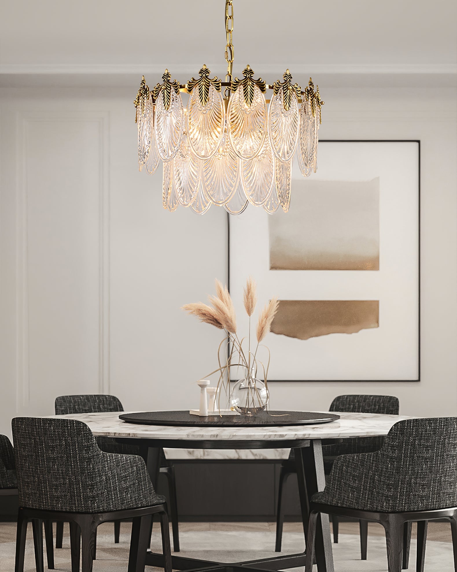 Brass Leaves Chandelier - Lumpaz