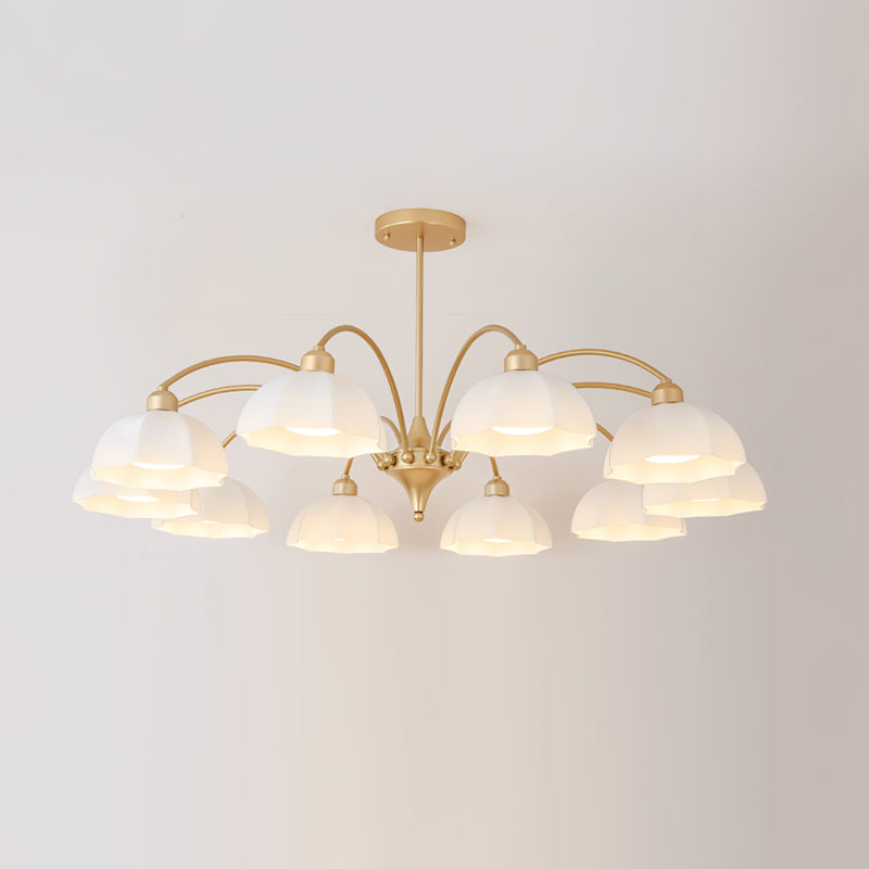 Frosted Glass Bell Chandelier - Lumpaz