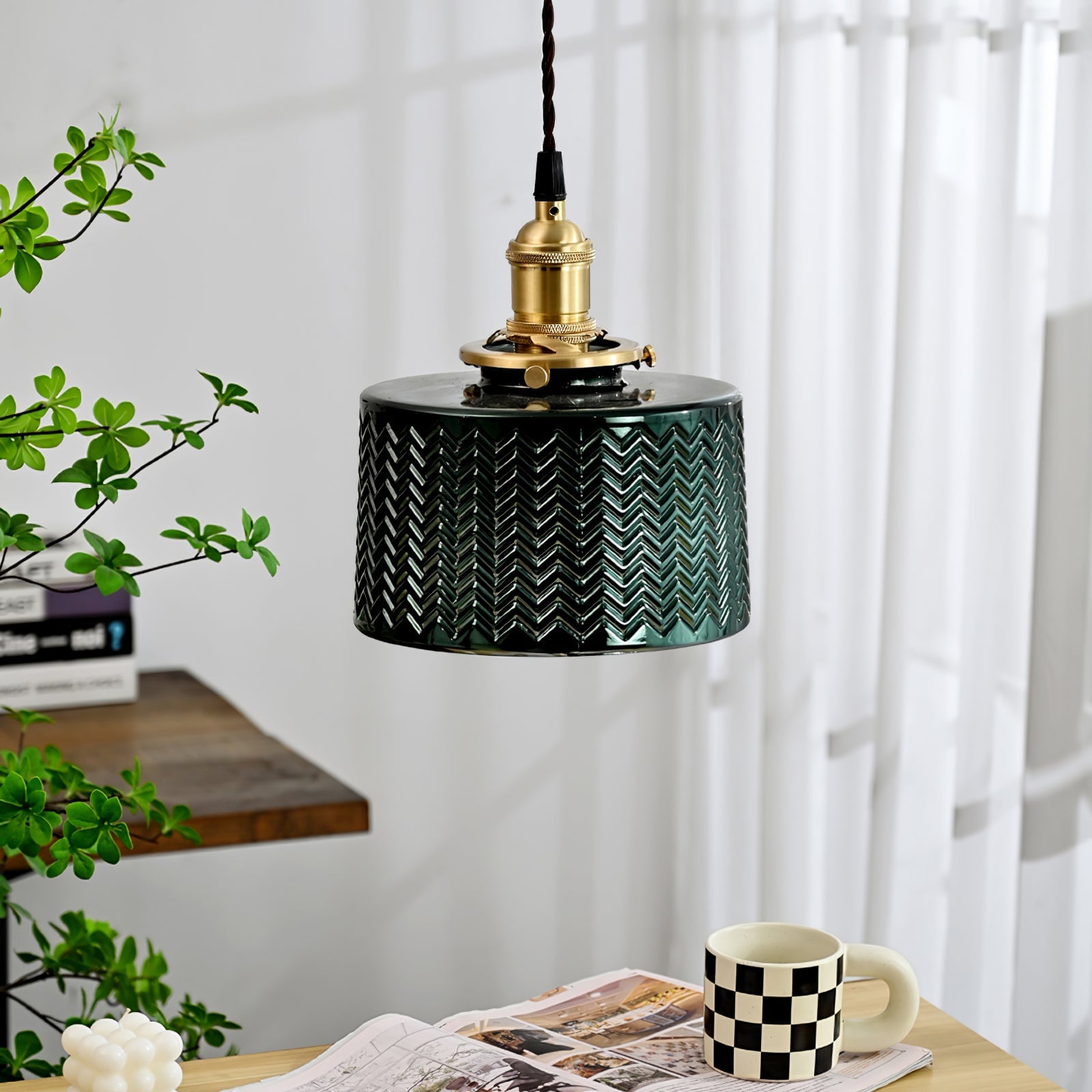 Green Glass Pendant Lamp - Lumpaz