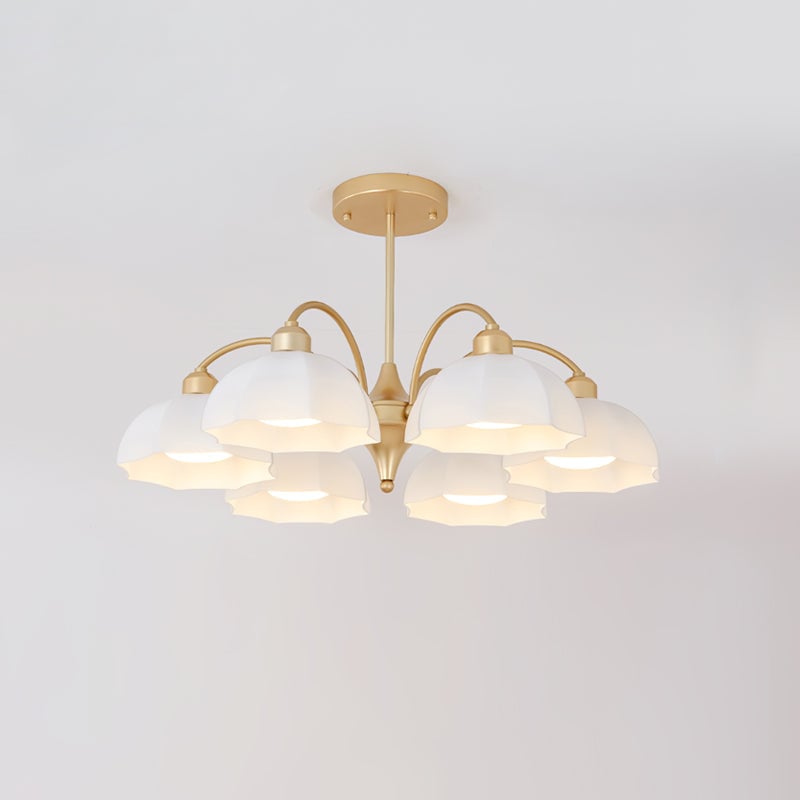 Frosted Glass Bell Chandelier - Lumpaz