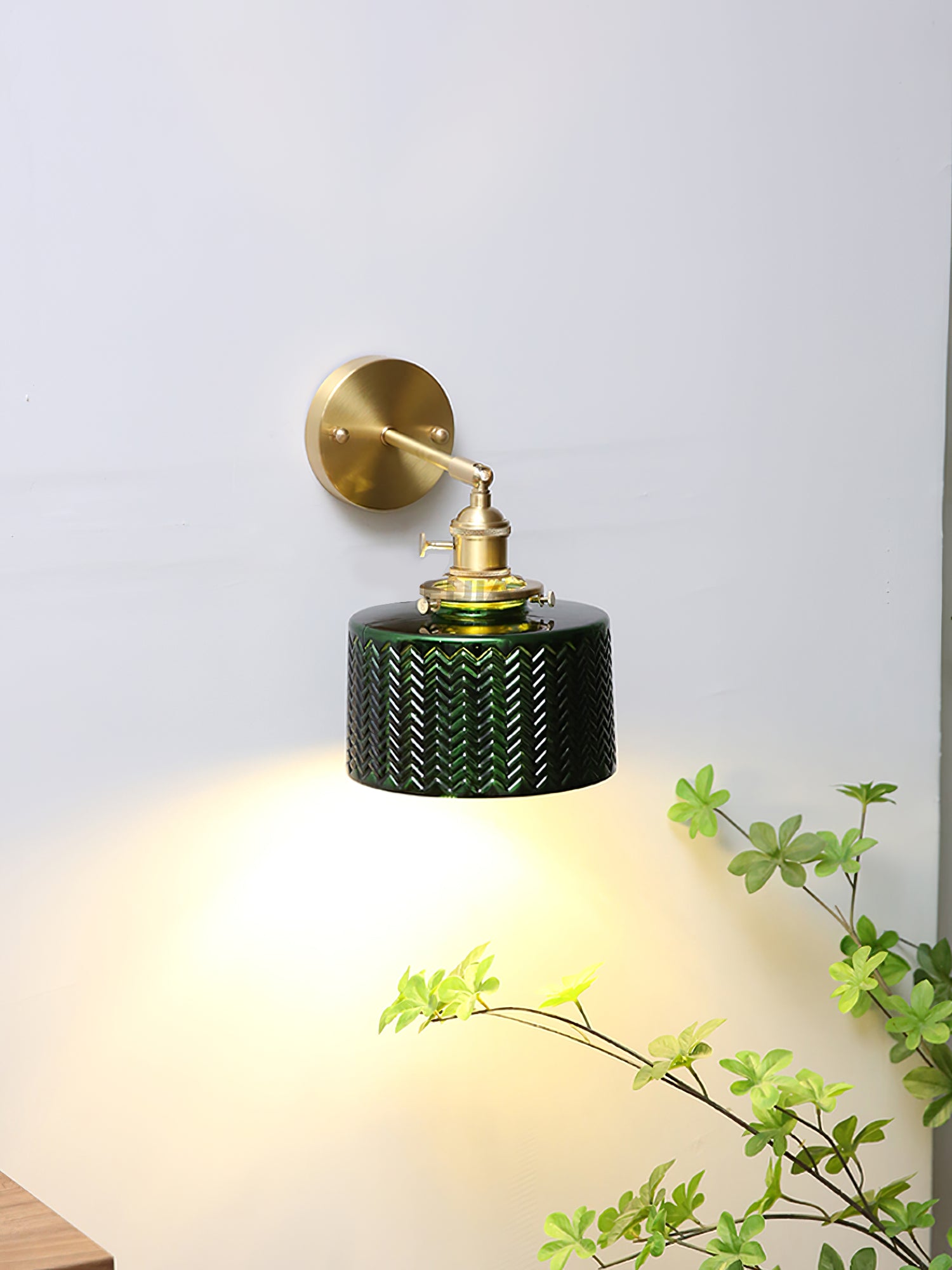 Green Glass Wall Lamp - Lumpaz