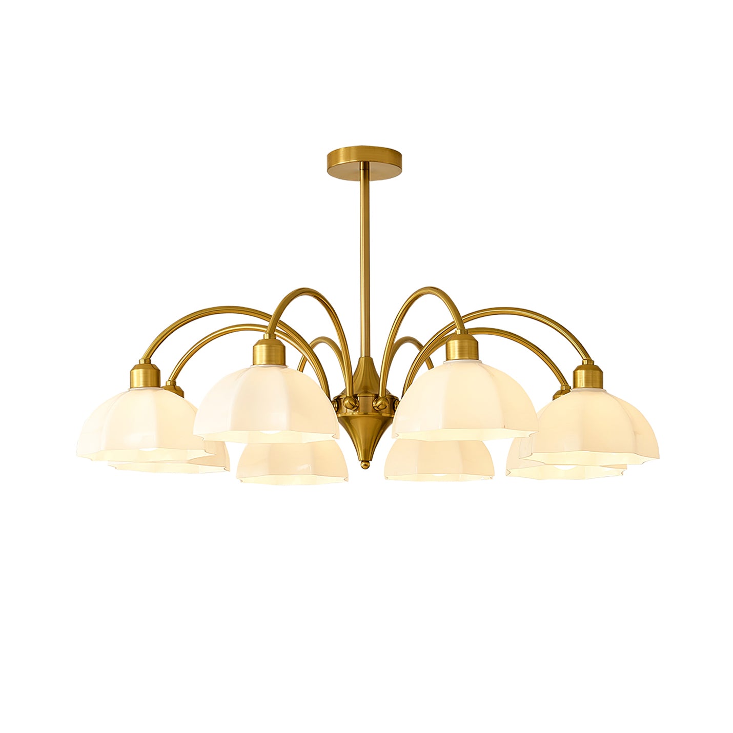 Frosted Glass Bell Chandelier - Lumpaz