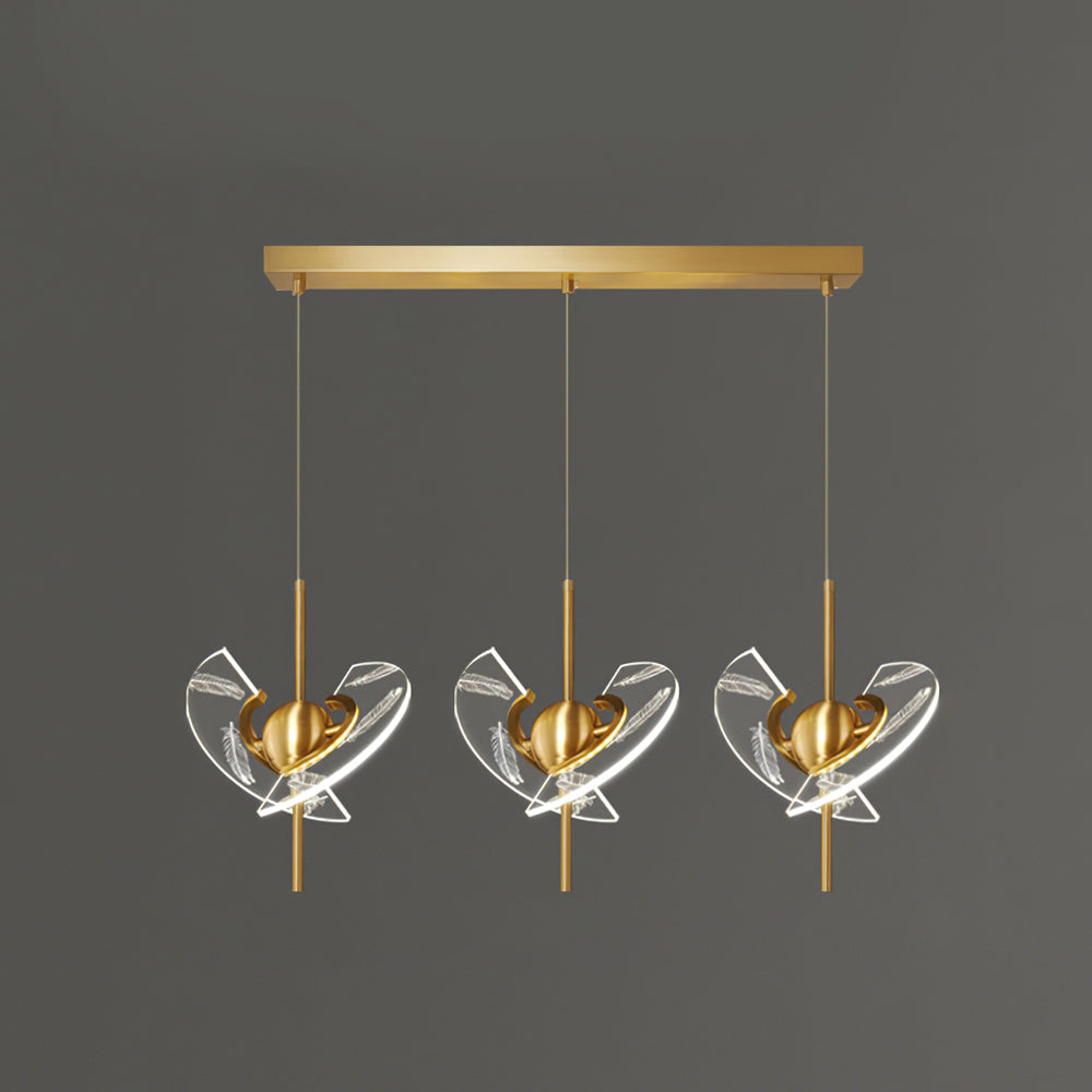 Brass Feather Pendant Lamp - Lumpaz