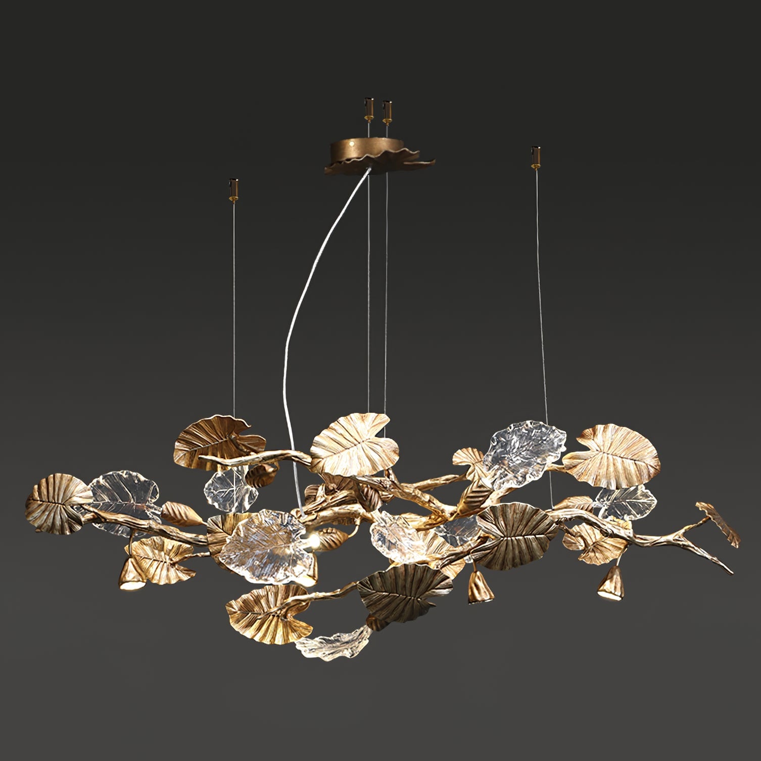 Brass Leaf Chandelier - Lumpaz