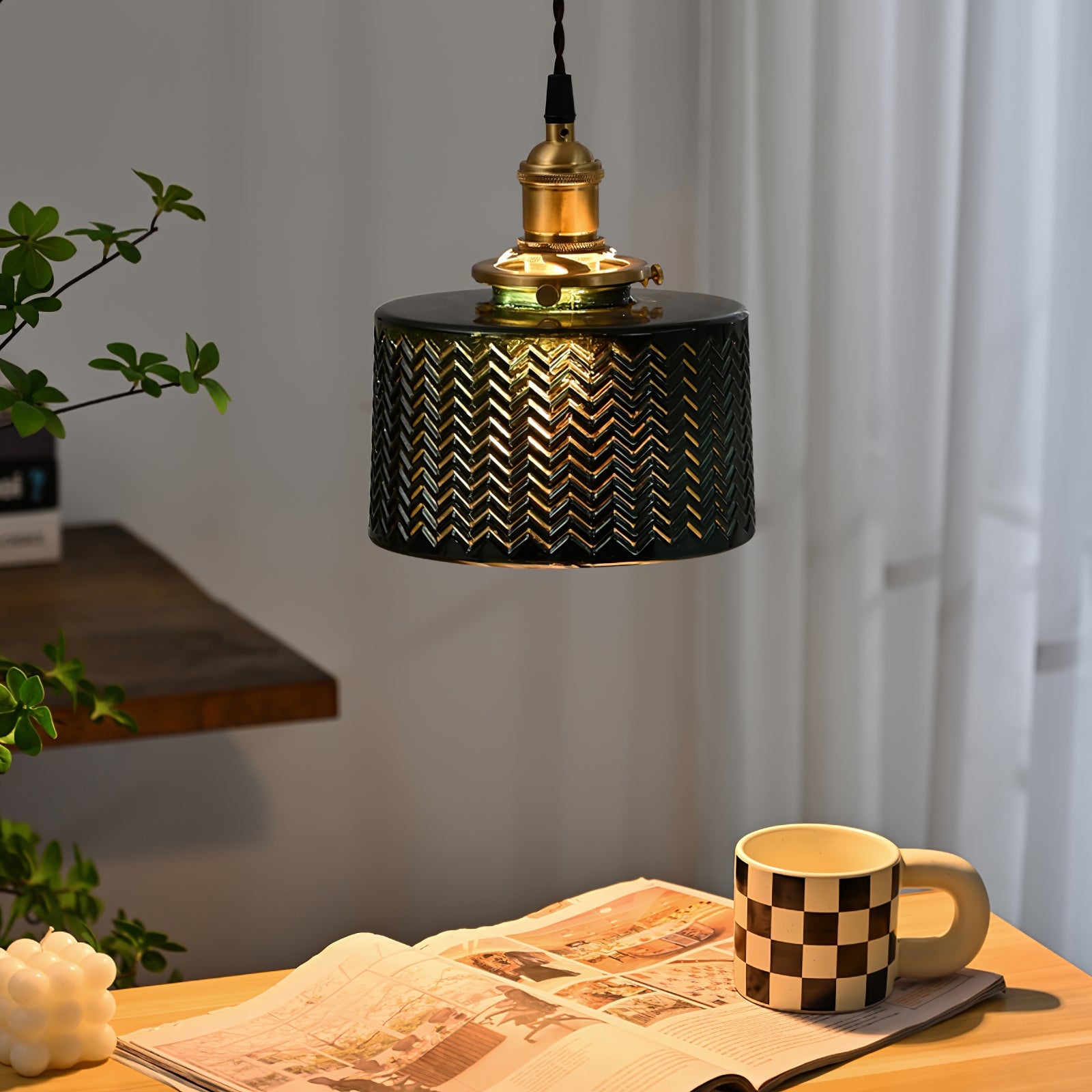 Green Glass Pendant Lamp - Lumpaz