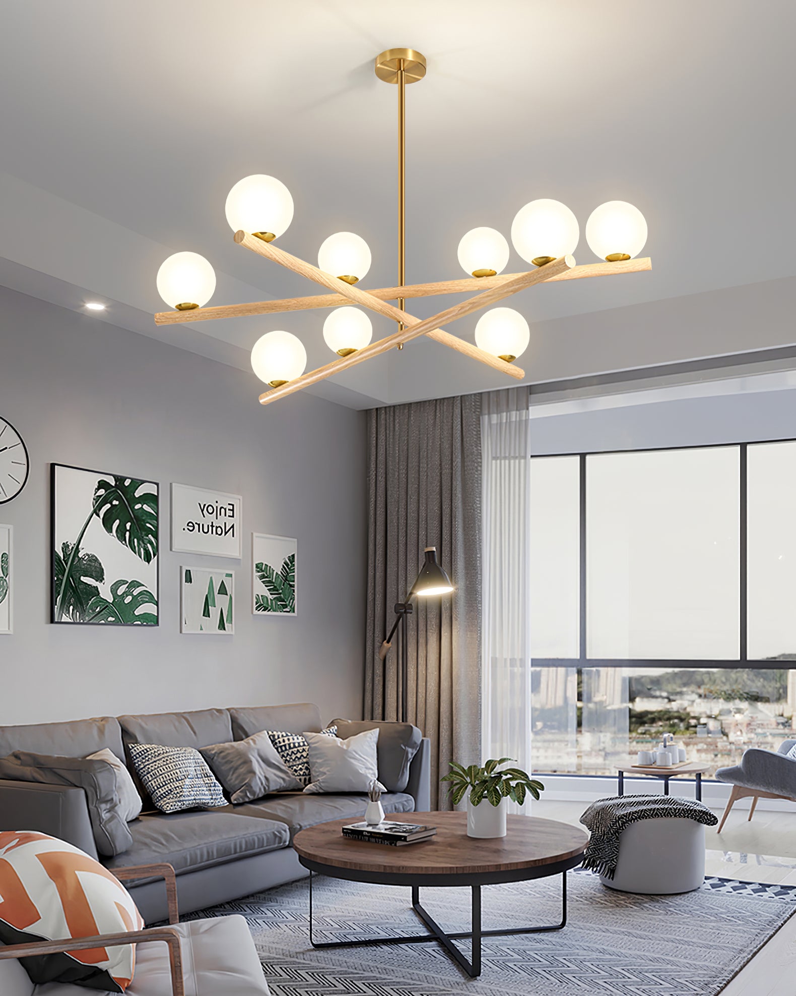 Line Ball Chandelier - Lumpaz