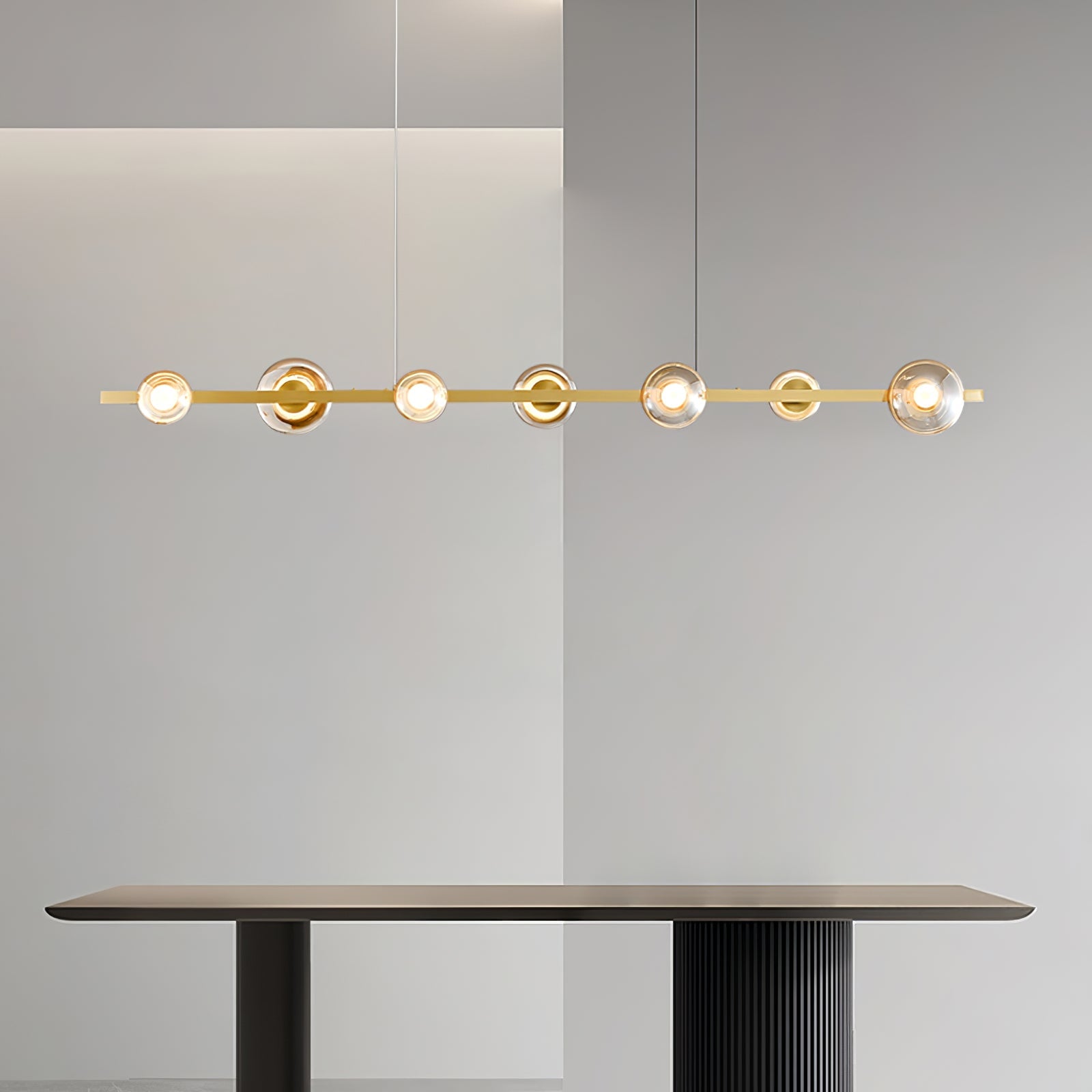 Brass Bar Glass Chandelier - Lumpaz