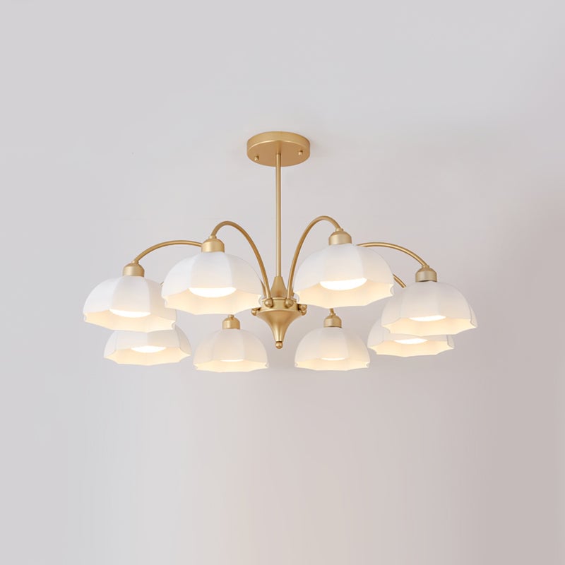 Frosted Glass Bell Chandelier - Lumpaz