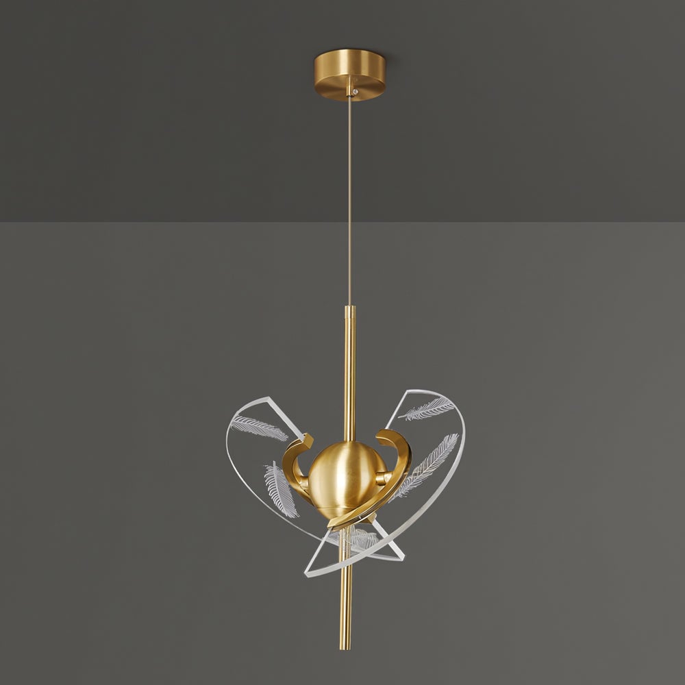 Brass Feather Pendant Lamp - Lumpaz