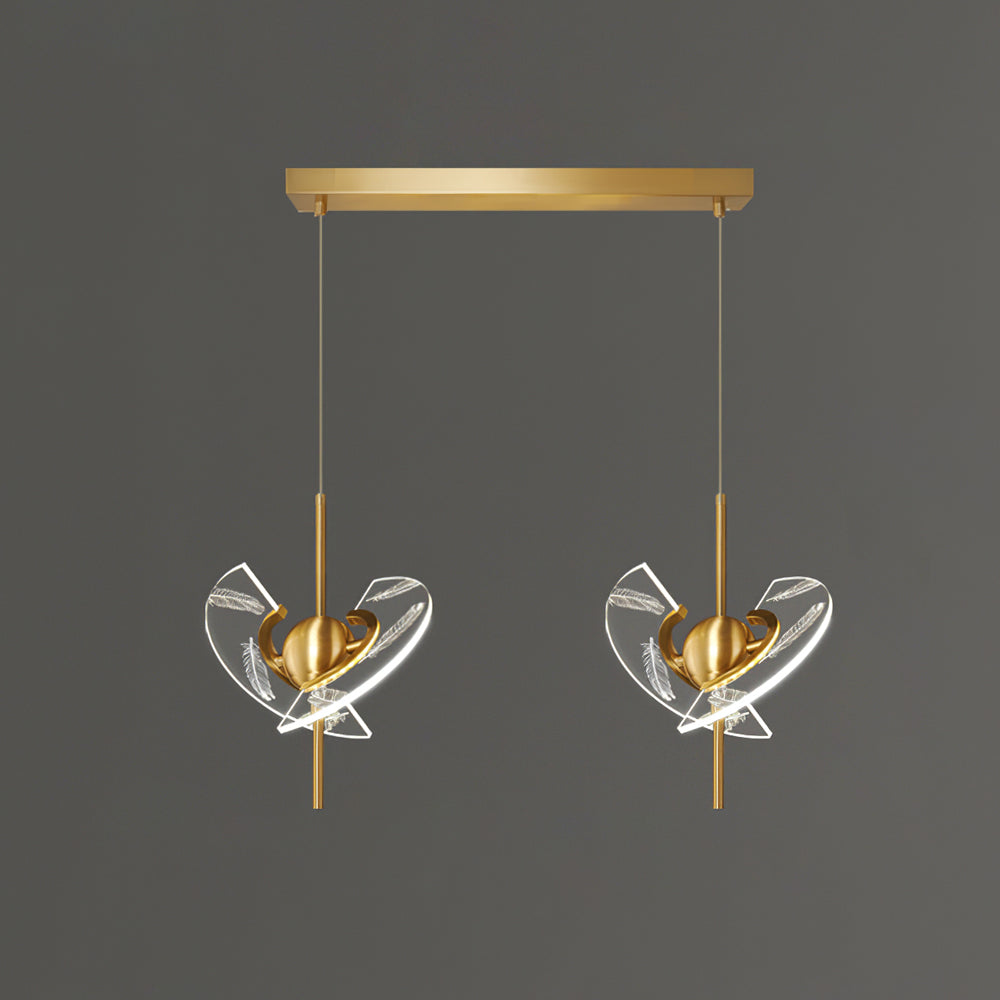 Brass Feather Pendant Lamp - Lumpaz