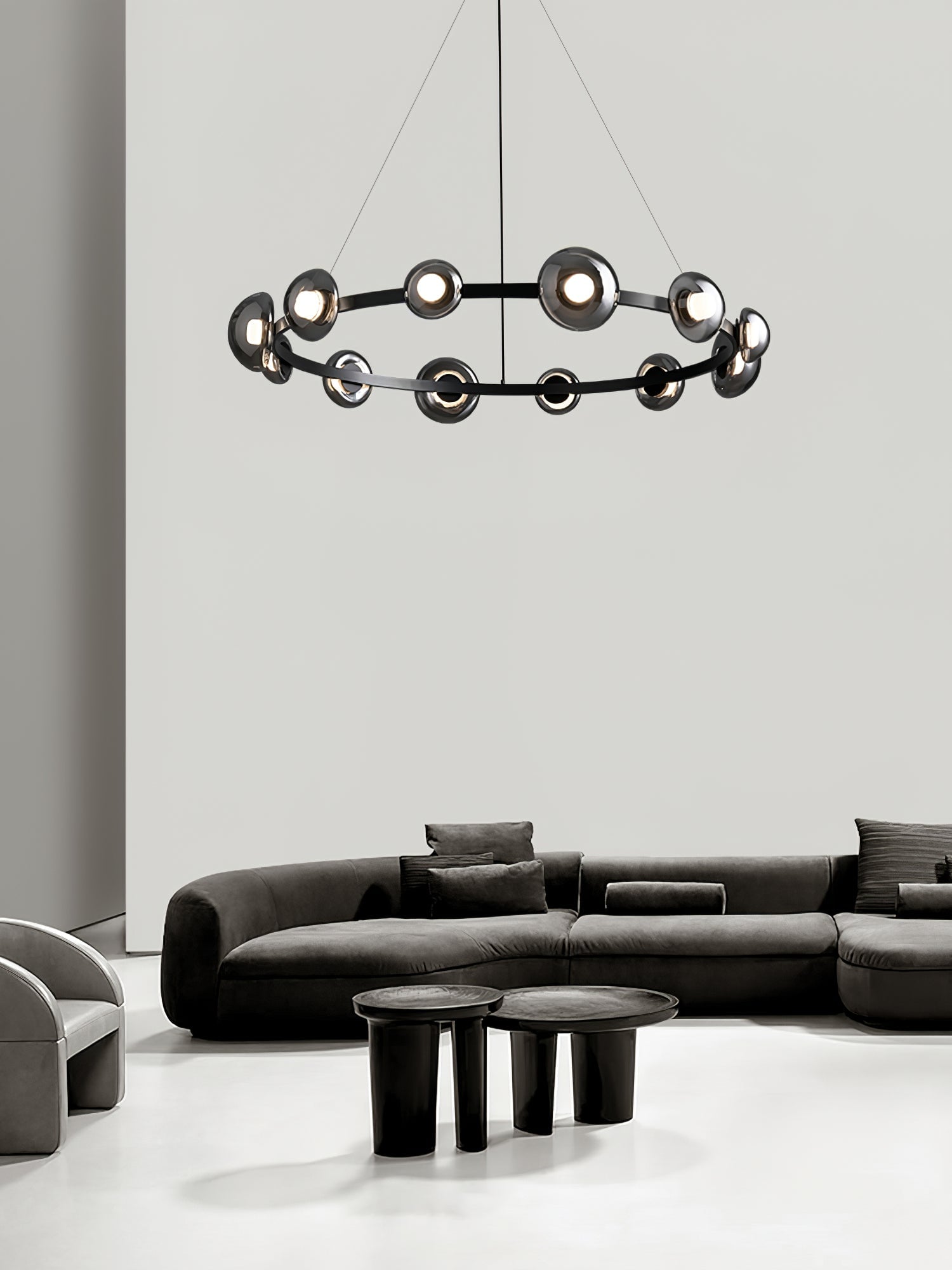 Brass Bar Glass Chandelier - Lumpaz