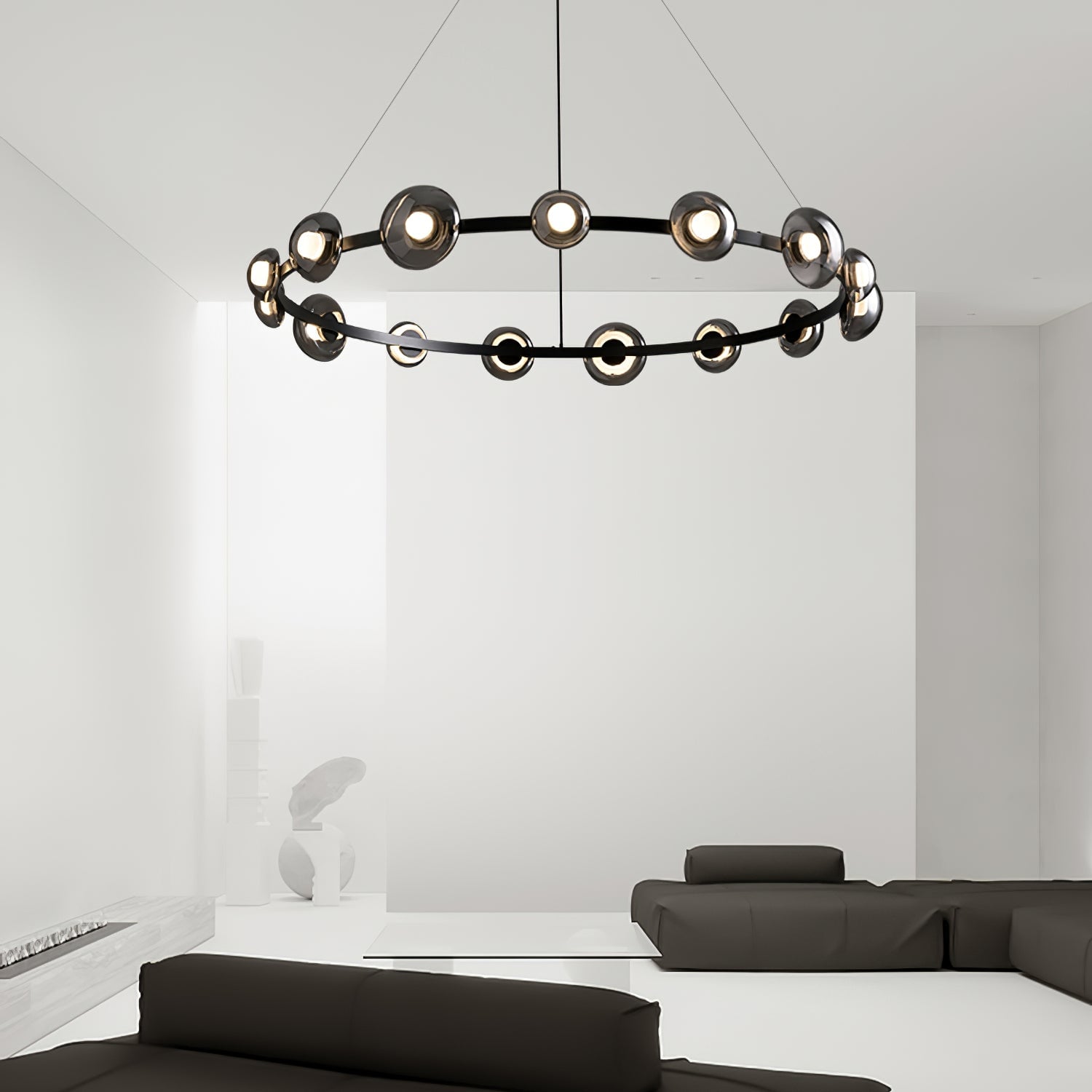 Brass Bar Glass Chandelier - Lumpaz