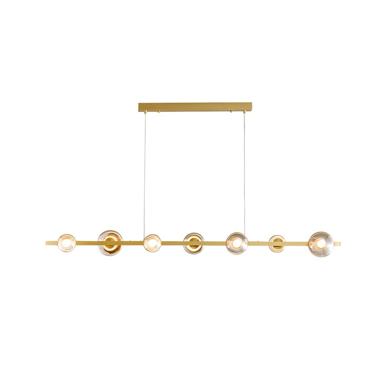 Brass Bar Glass Chandelier - Lumpaz