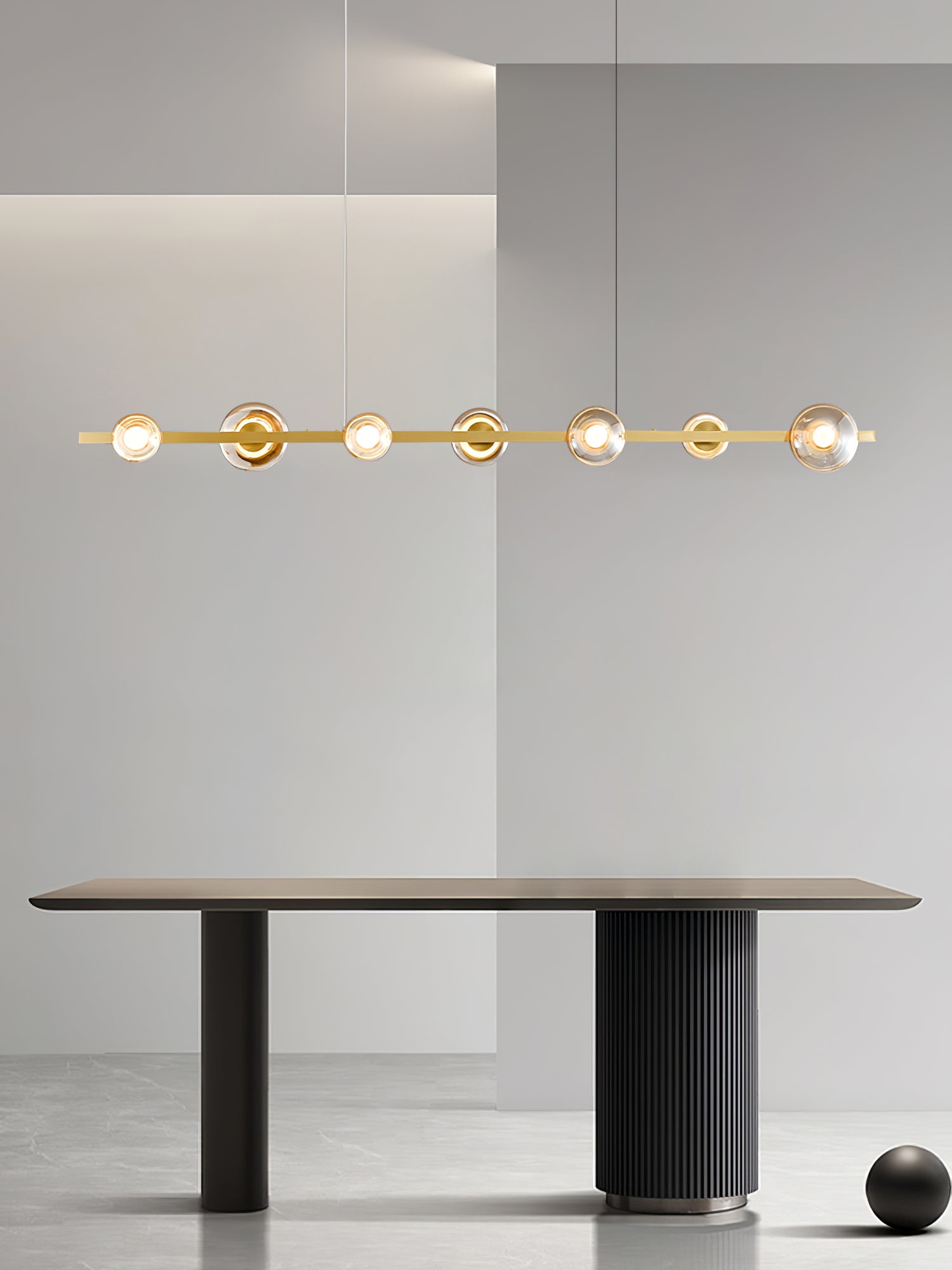 Brass Bar Glass Chandelier - Lumpaz