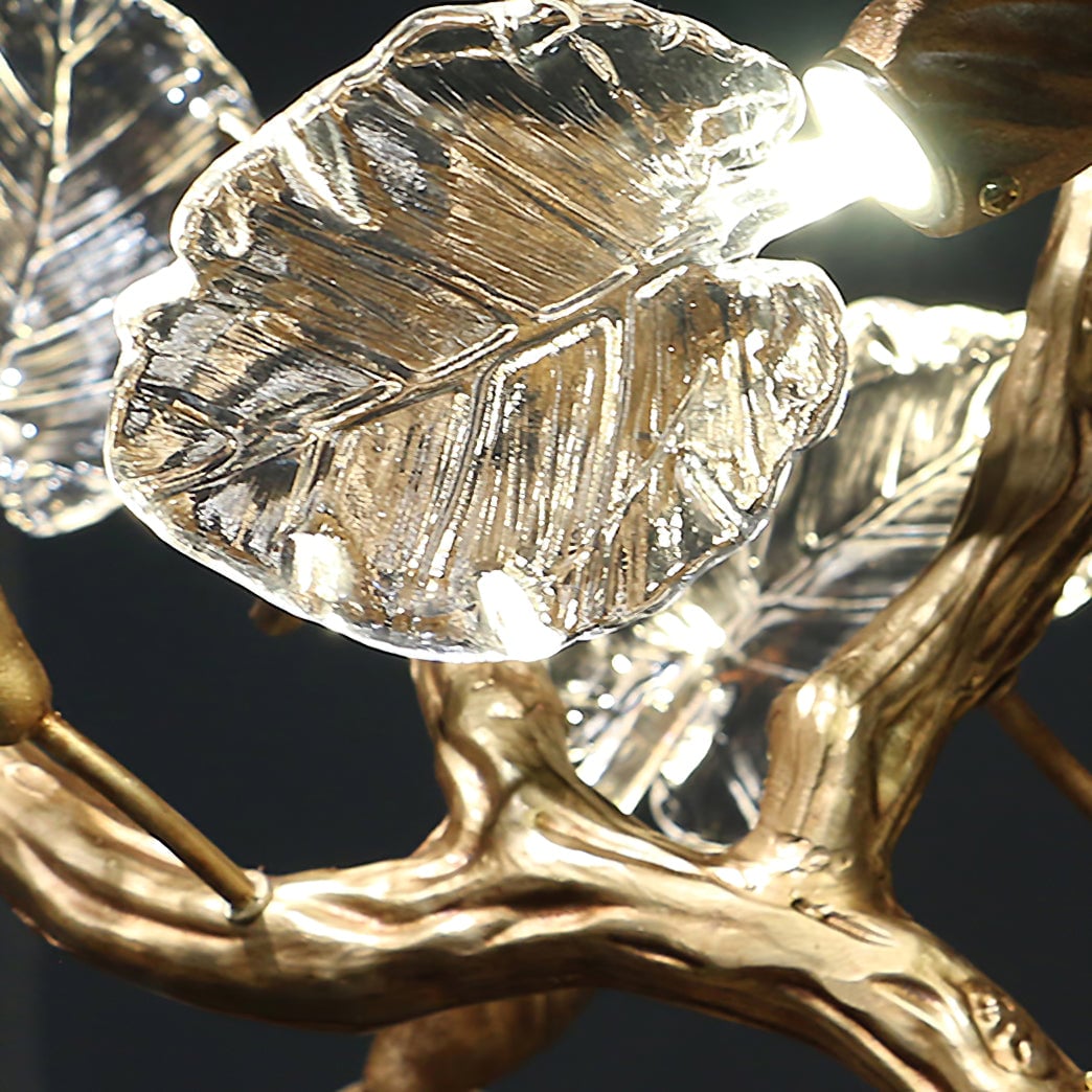 Brass Leaf Chandelier - Lumpaz