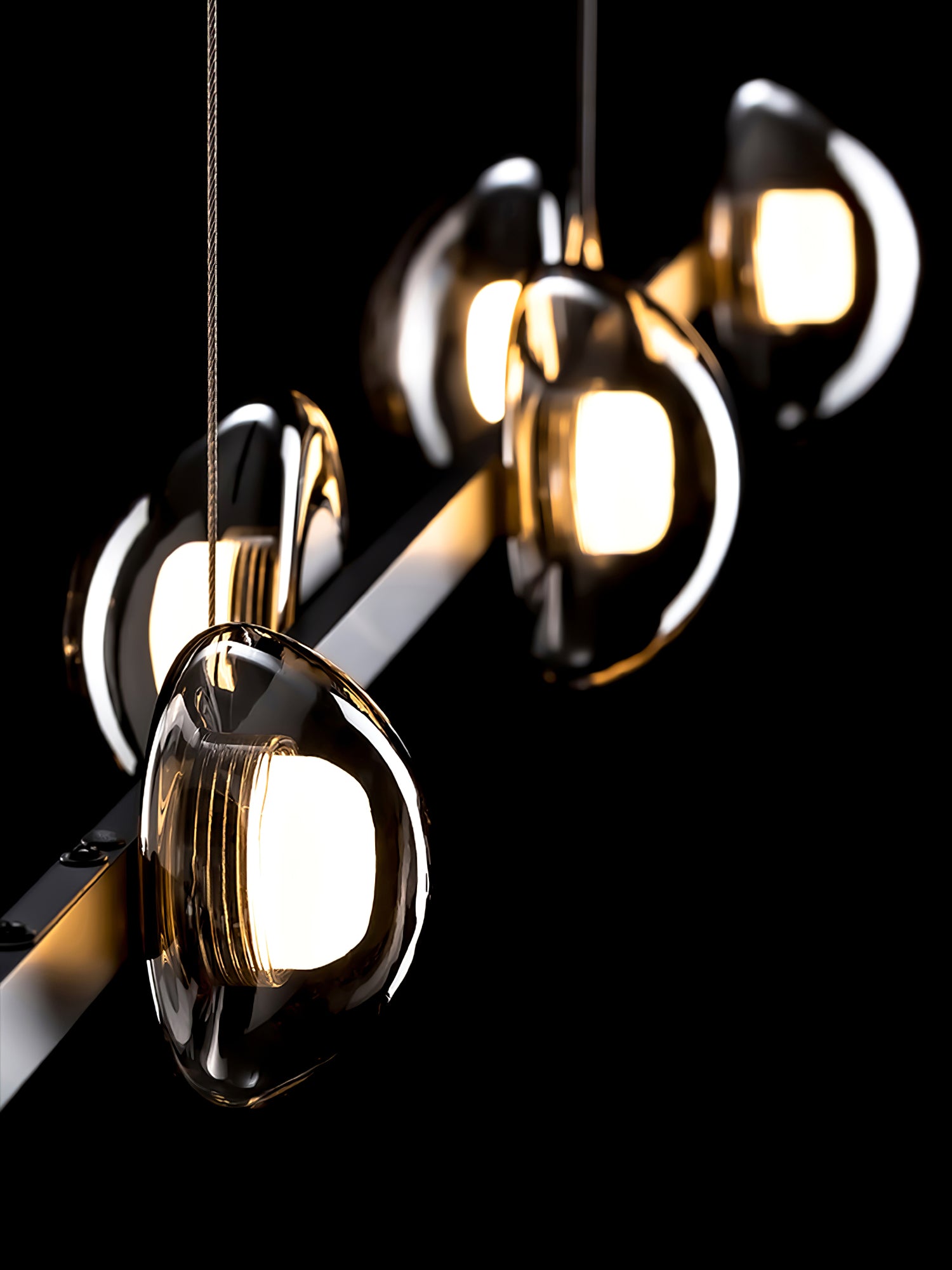 Brass Bar Glass Chandelier - Lumpaz