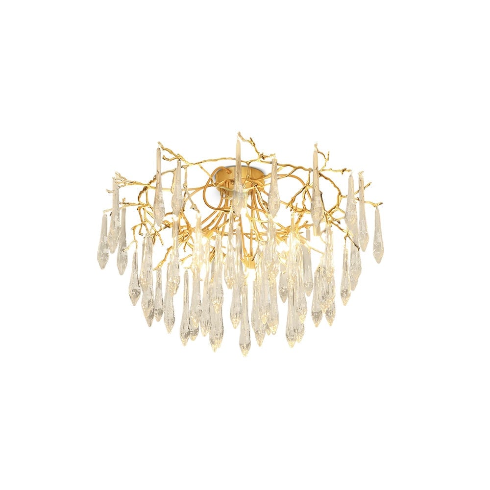 Teardrop Round Crystal Ceiling Lamp - Lumpaz