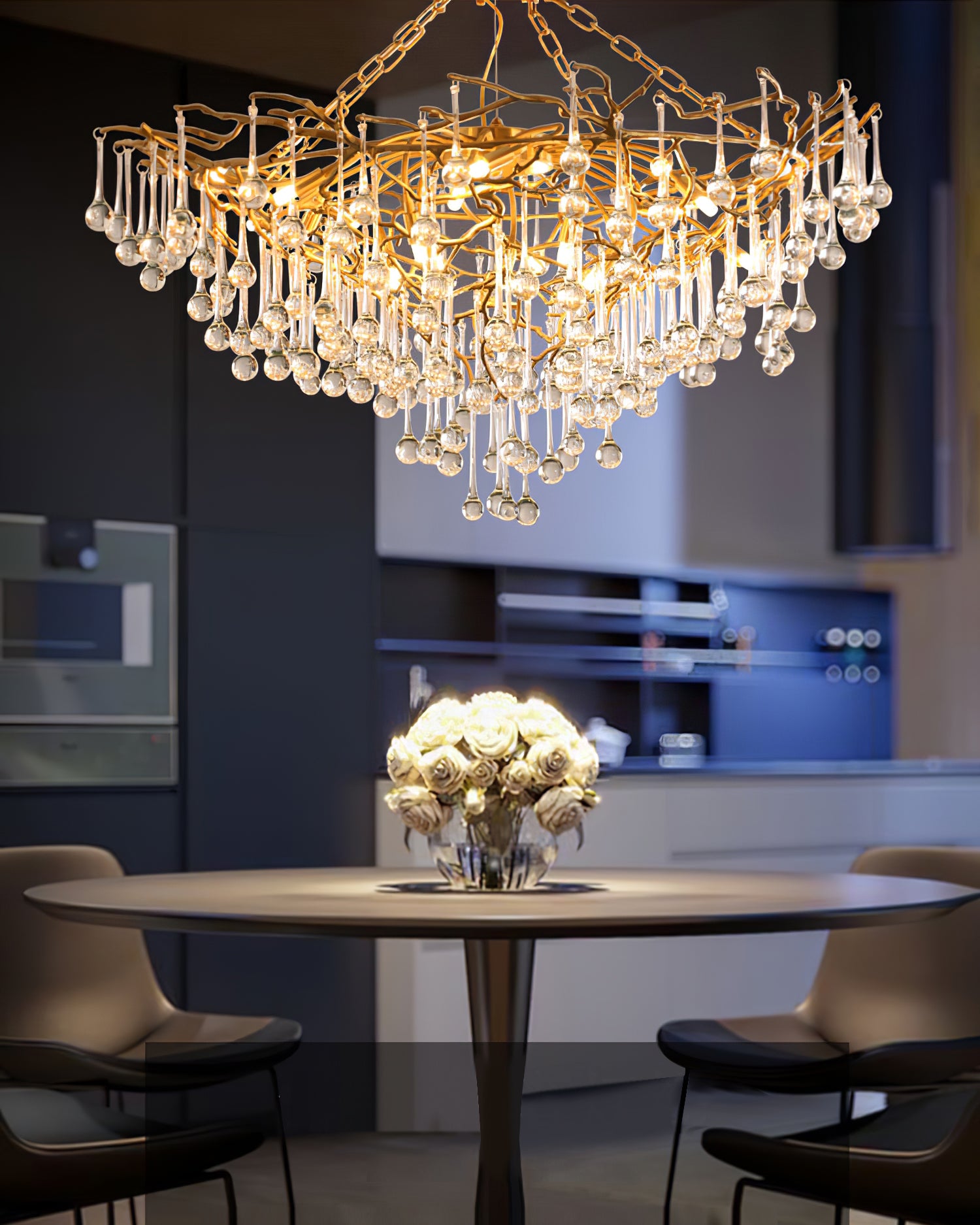 Anita Brass Leaf Chandelier - Lumpaz