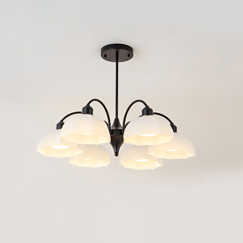 Frosted Glass Bell Chandelier - Lumpaz
