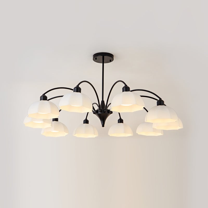 Frosted Glass Bell Chandelier - Lumpaz