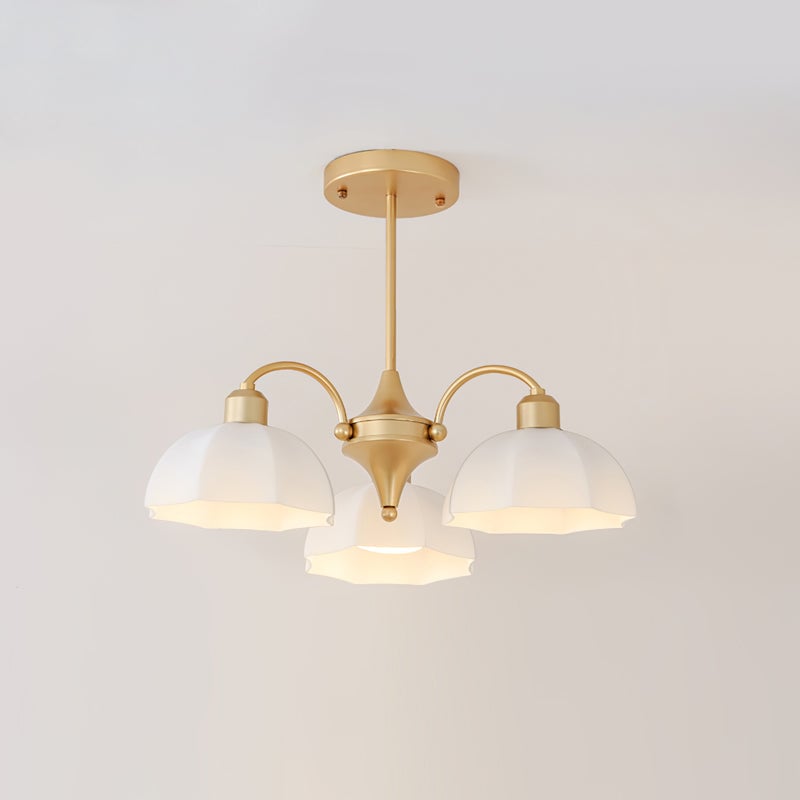 Frosted Glass Bell Chandelier - Lumpaz