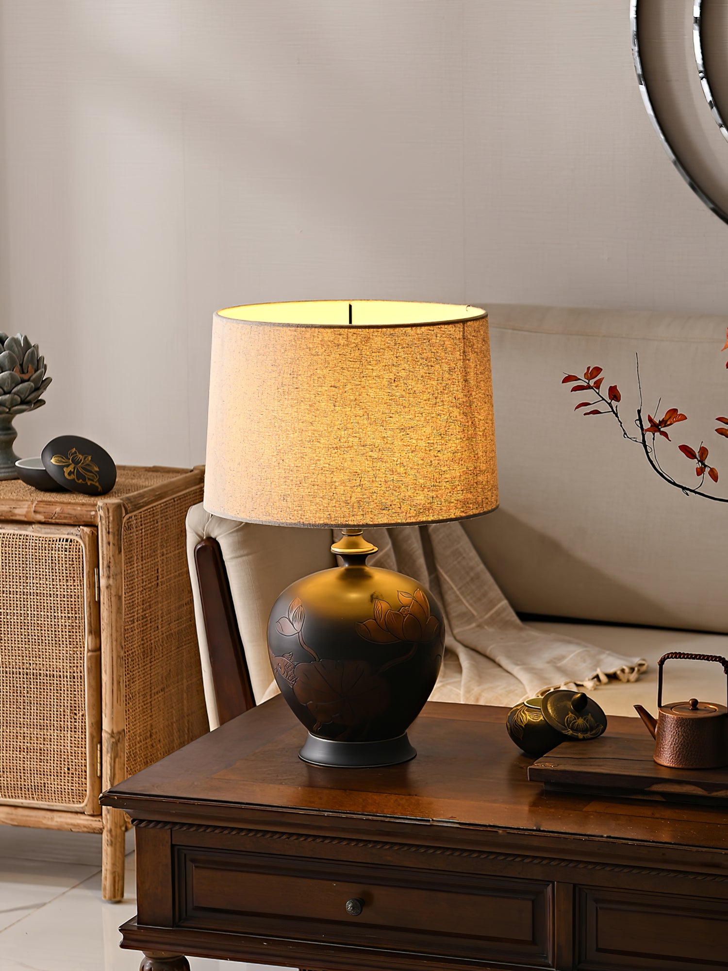 Fish Motif Ceramic Table Lamp - Lumpaz