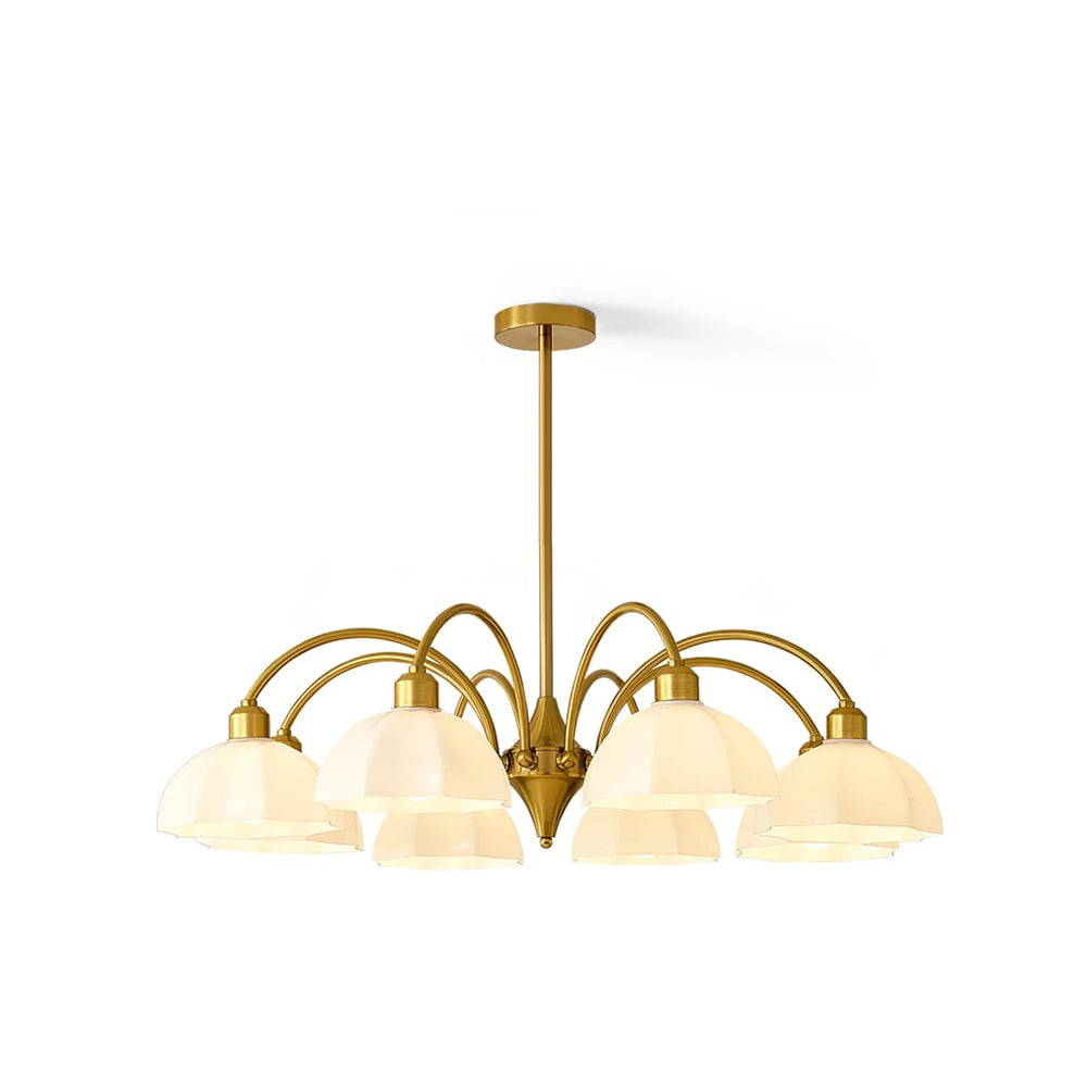 Frosted Glass Bell Chandelier - Lumpaz