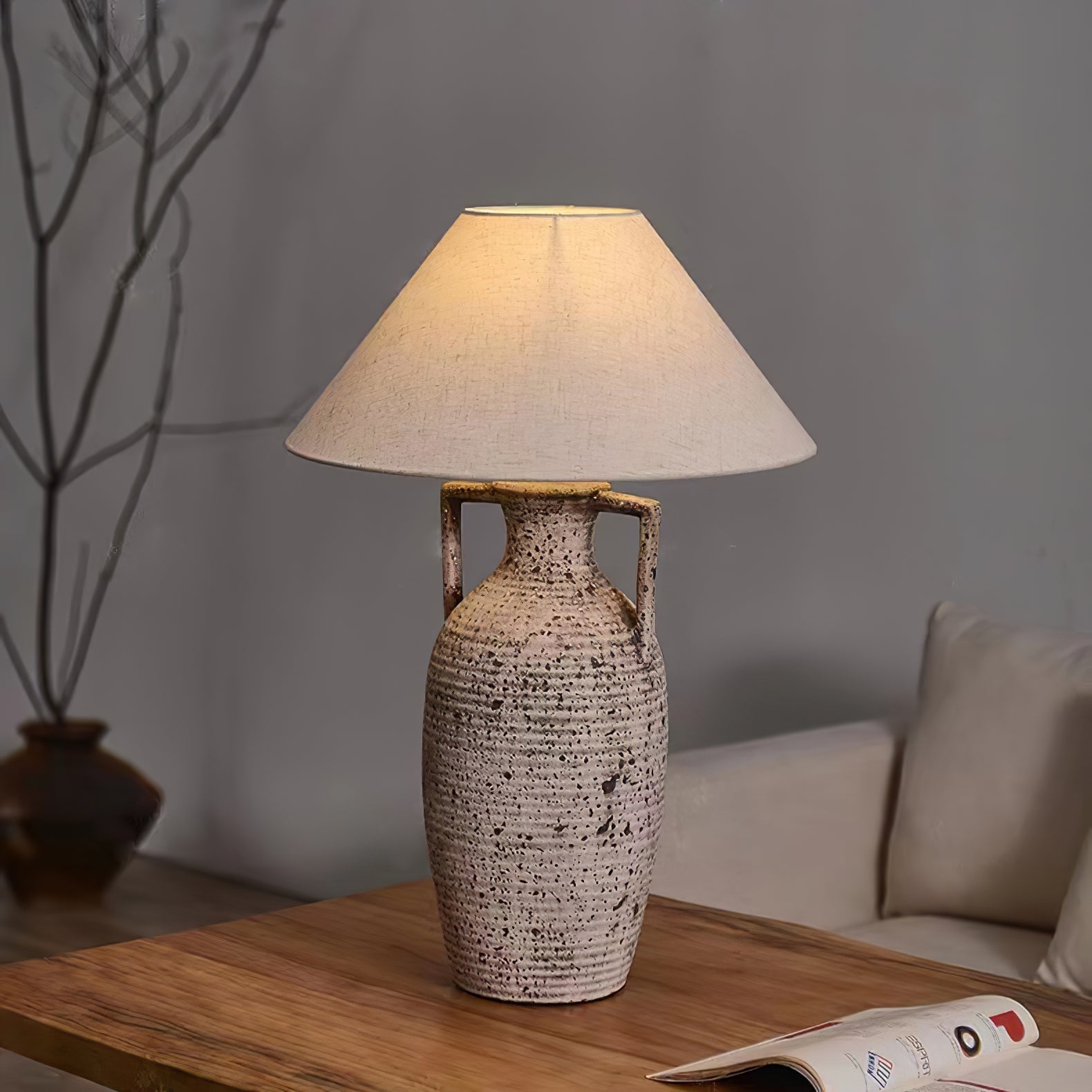 Speckled Ceramic Table Lamp - Lumpaz