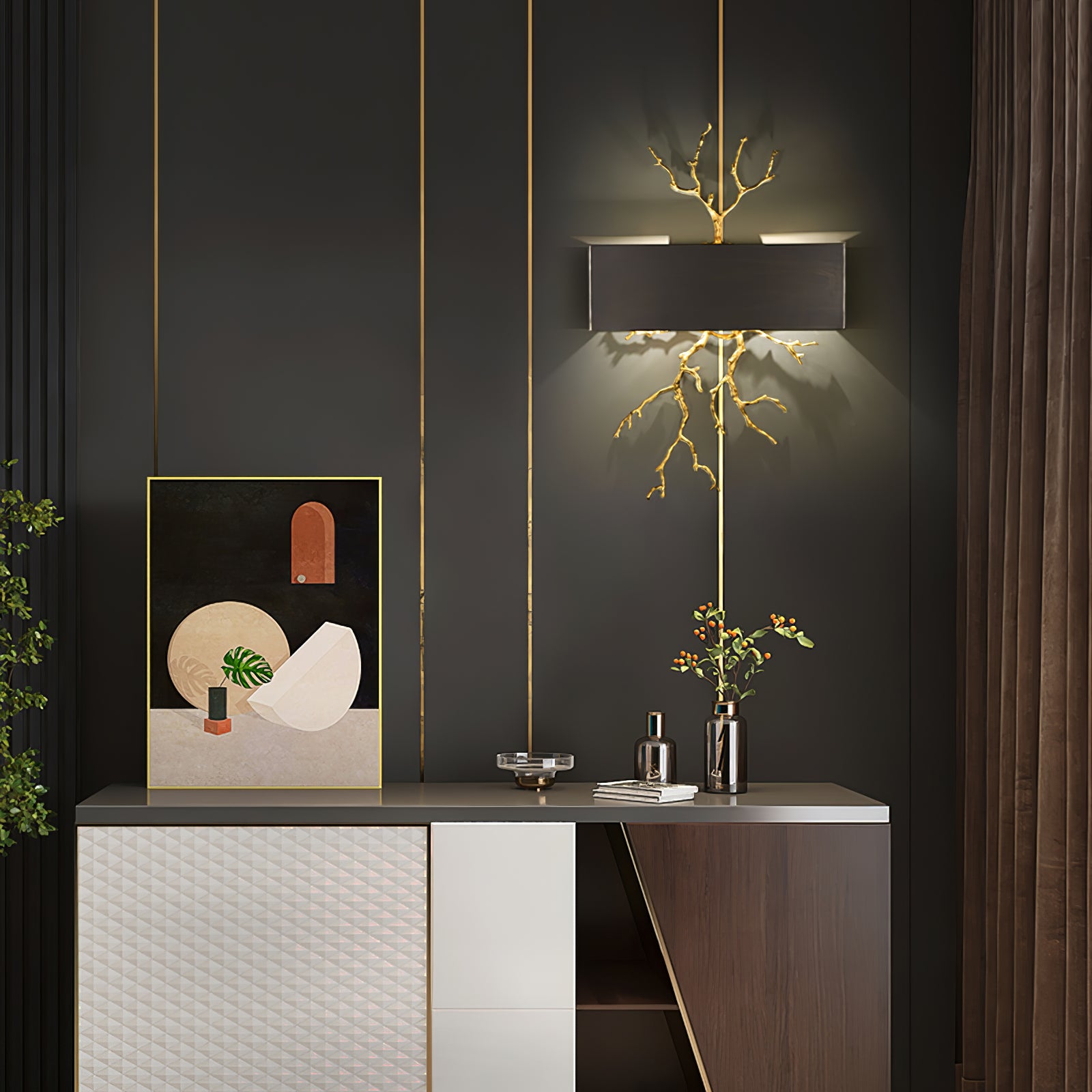 Brass Branch Wall Lamp - Lumpaz