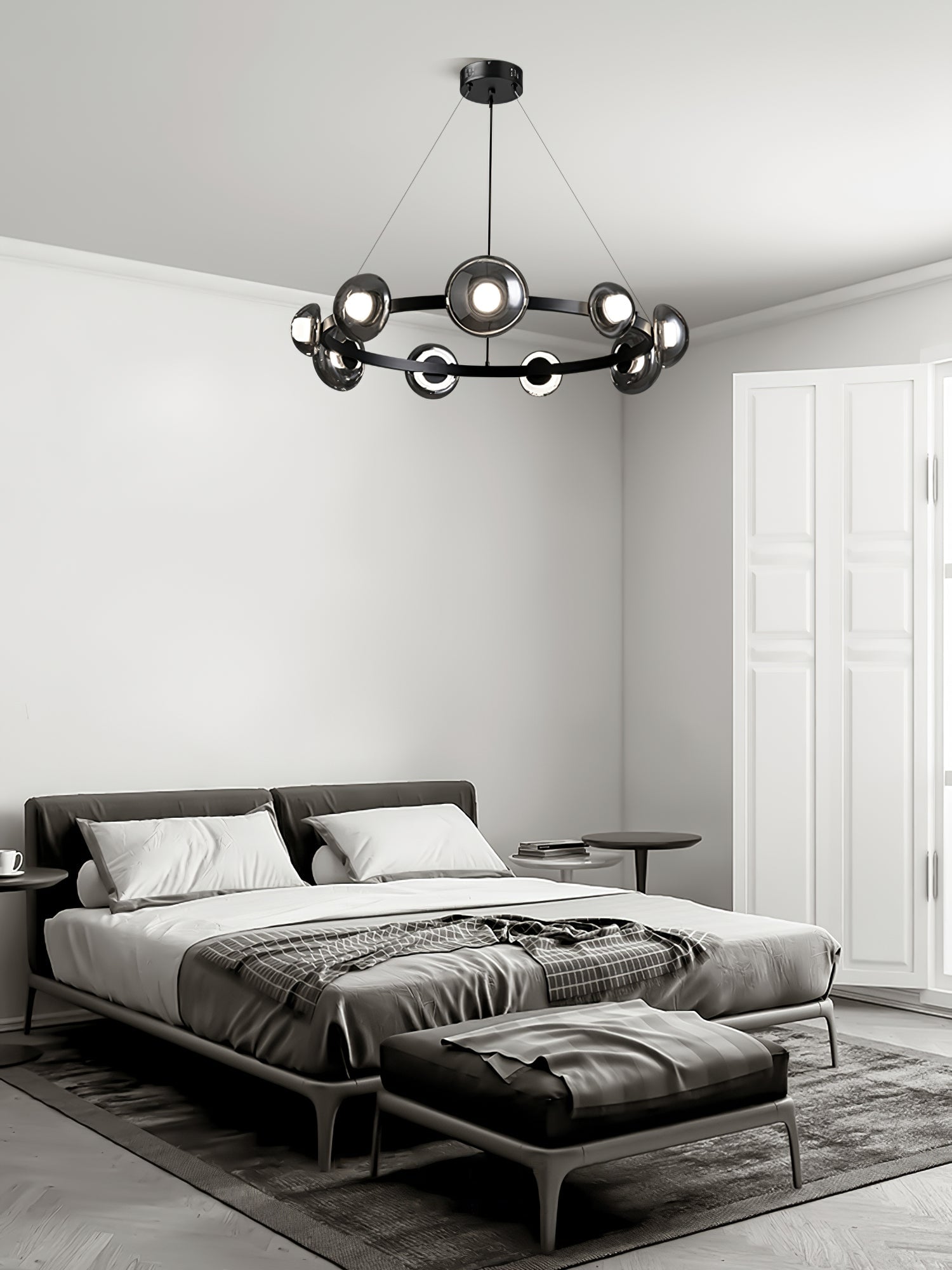 Brass Bar Glass Chandelier - Lumpaz