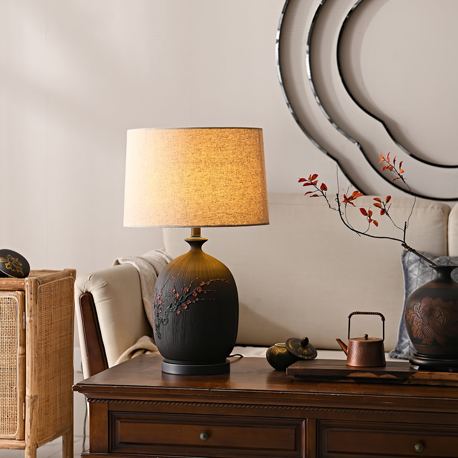 Plum Ceramic Table Lamp - Lumpaz