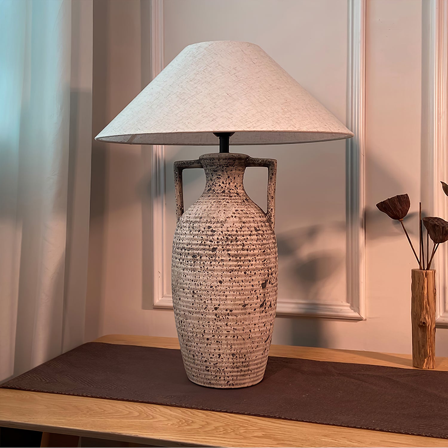 Speckled Ceramic Table Lamp - Lumpaz