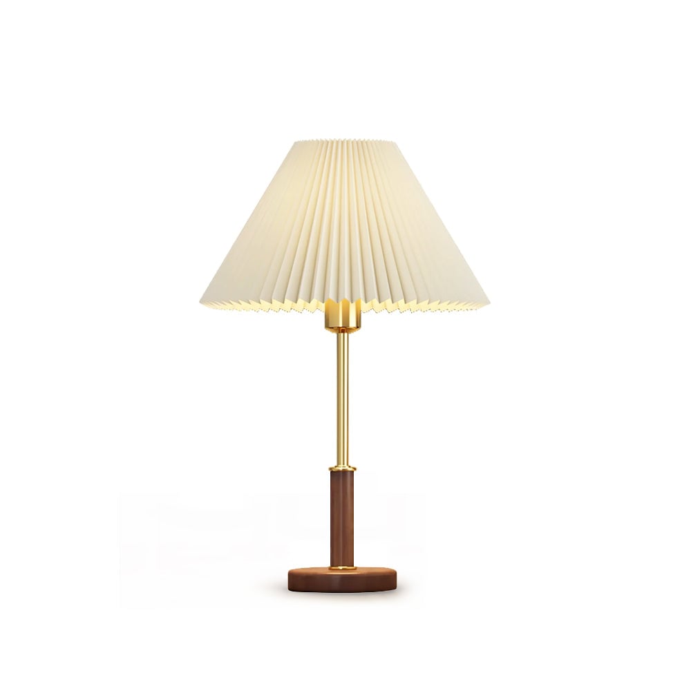 Pleated Wooden Table Lamp - Lumpaz