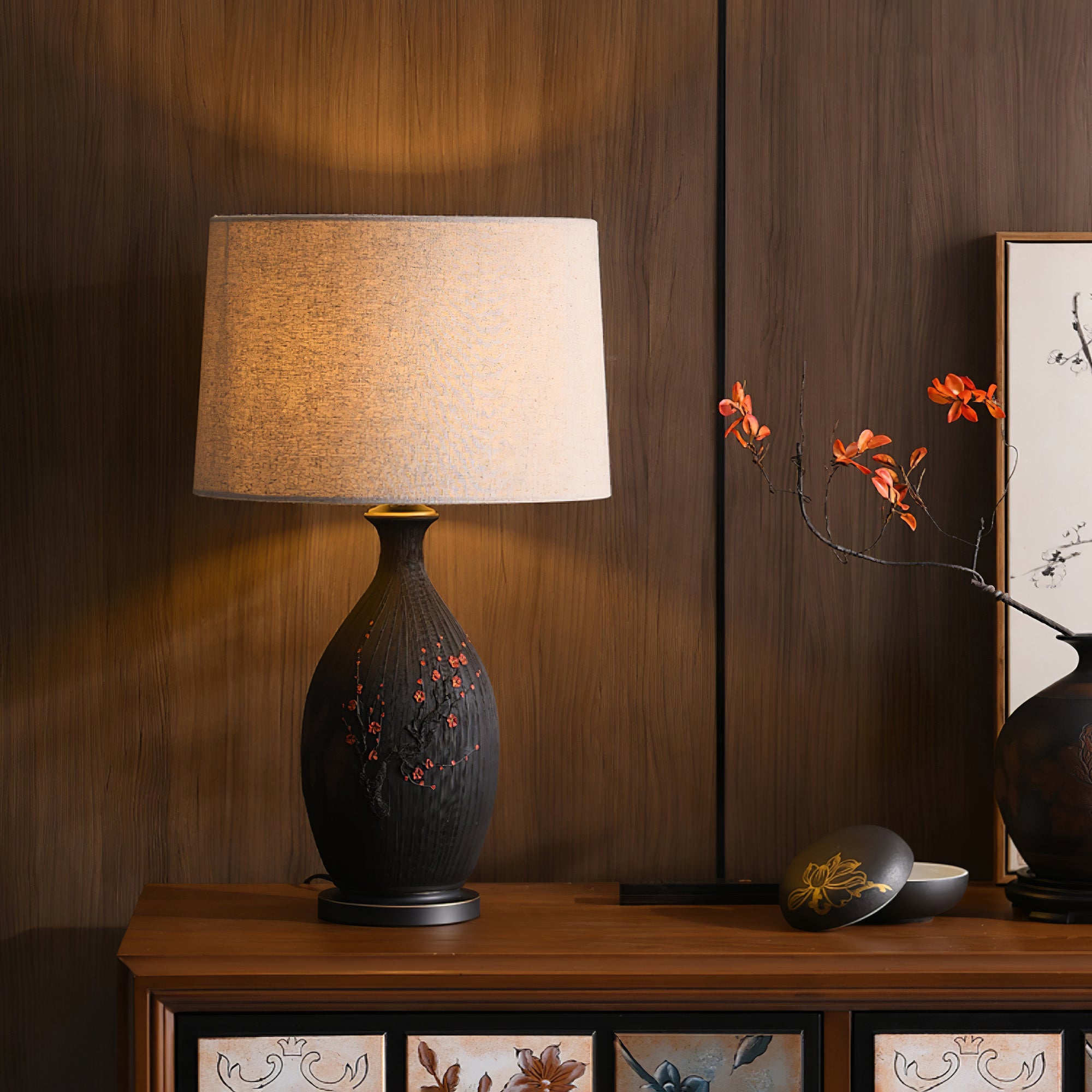 Plum Ceramic Table Lamp - Lumpaz