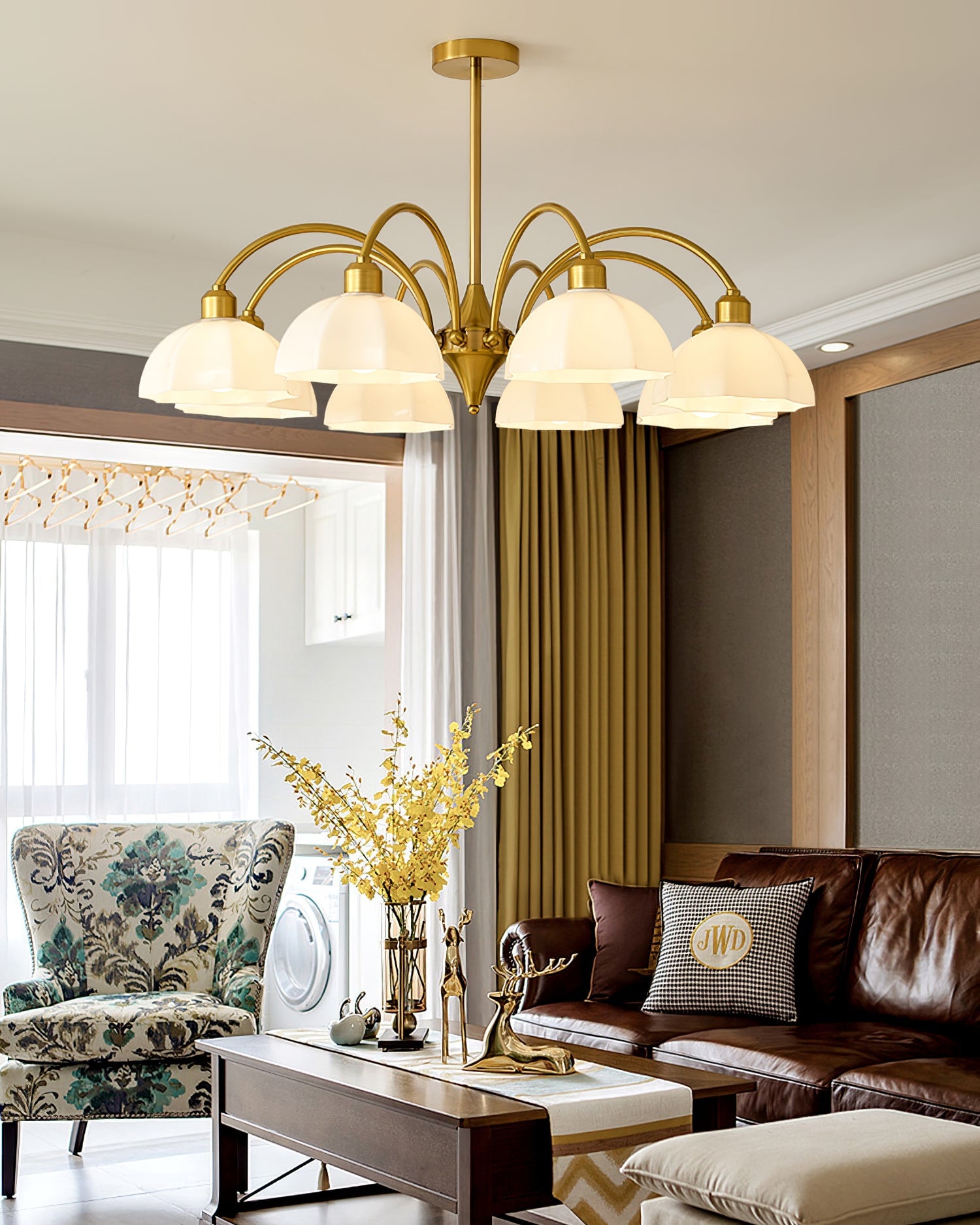 Frosted Glass Bell Chandelier - Lumpaz