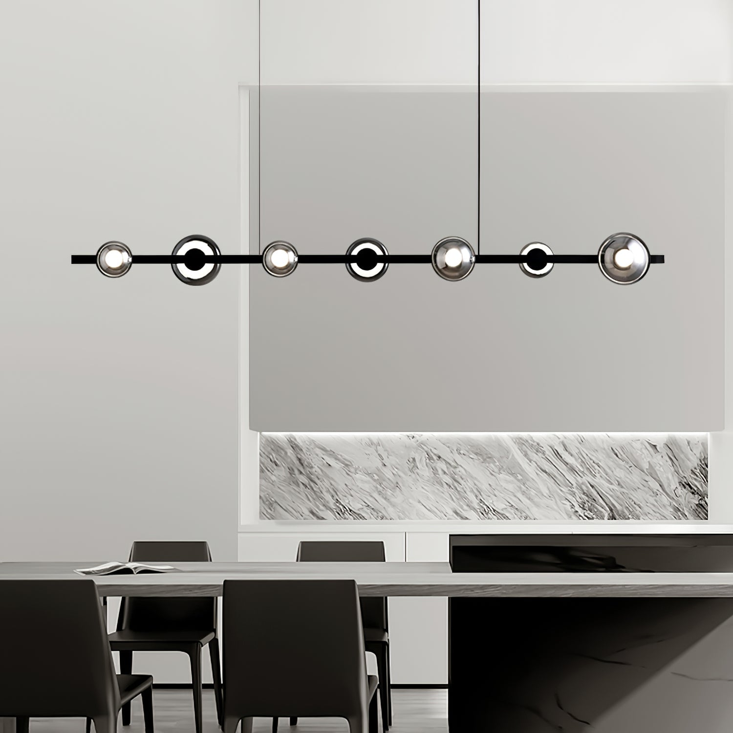Brass Bar Glass Chandelier - Lumpaz