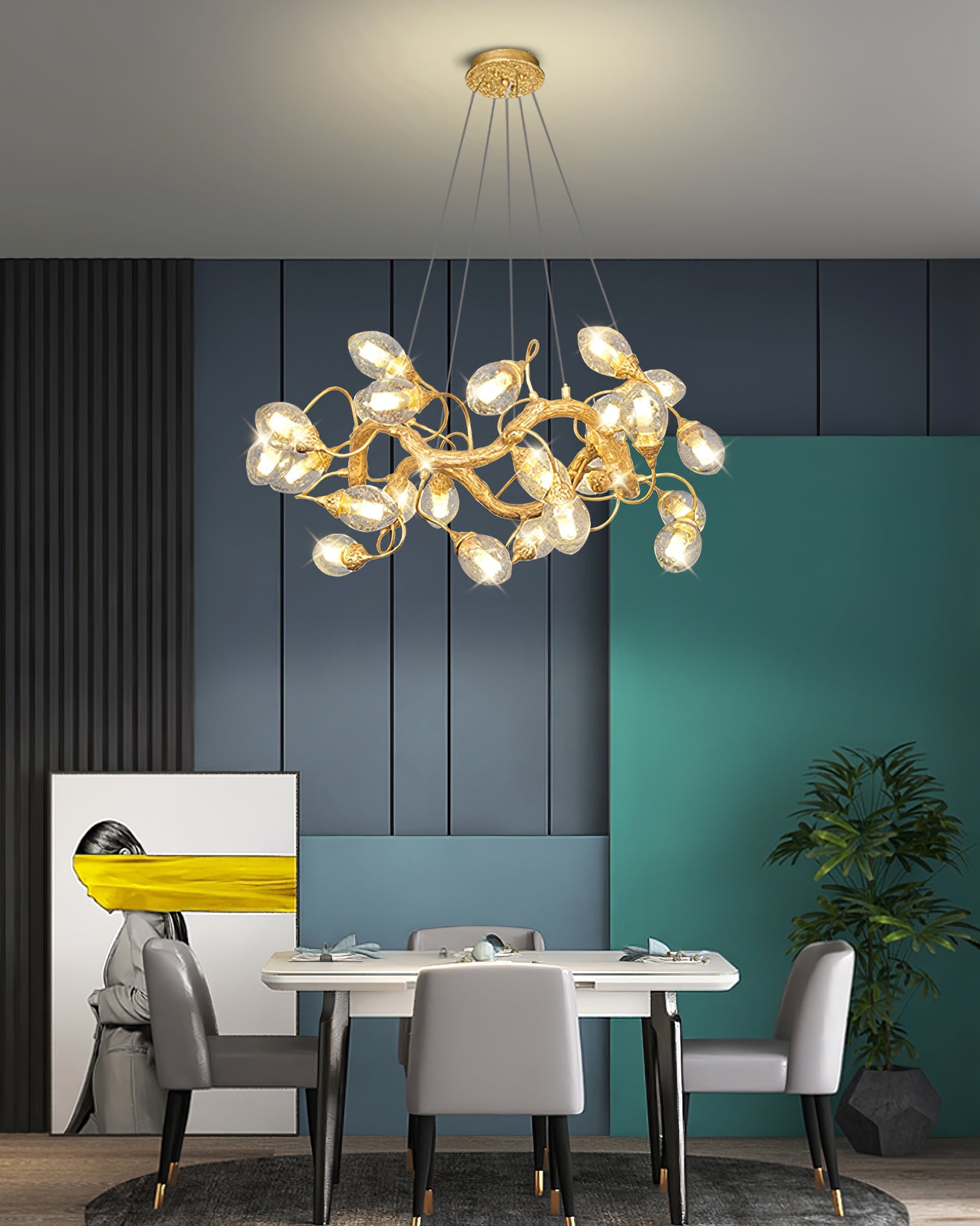 Lotus Brass Chandeliers - Lumpaz