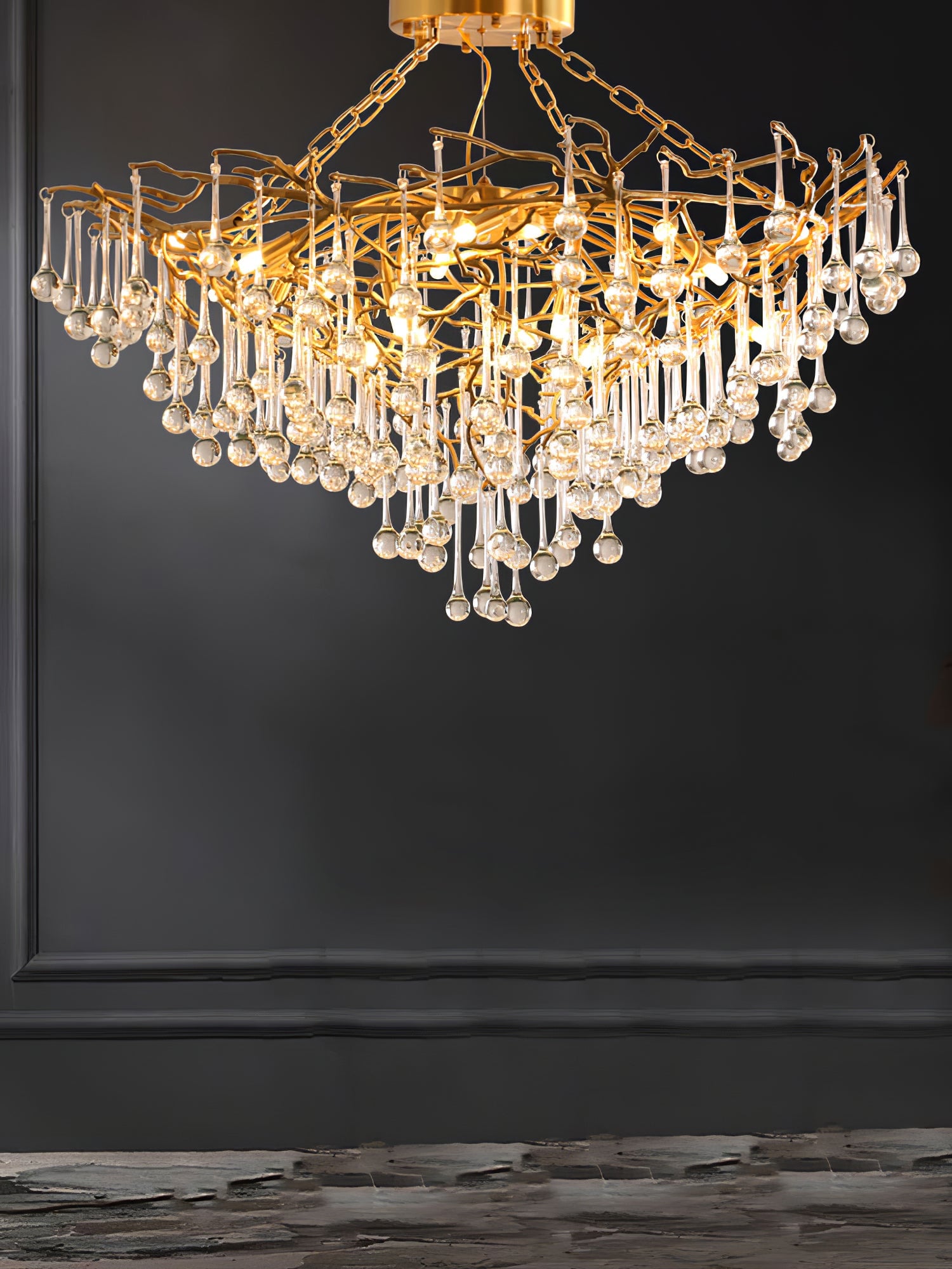 Anita Brass Leaf Chandelier - Lumpaz