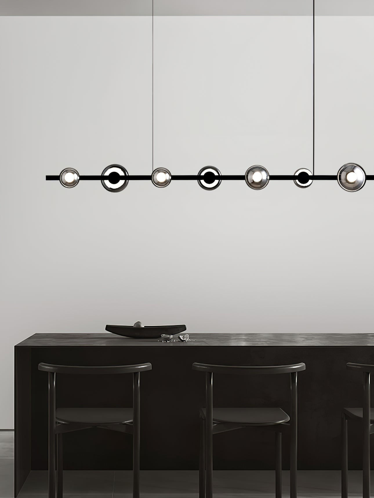 Brass Bar Glass Chandelier - Lumpaz