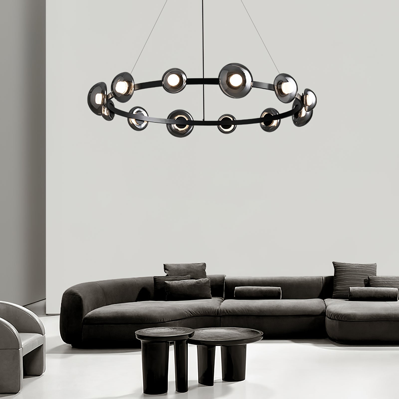 Brass Bar Glass Chandelier - Lumpaz