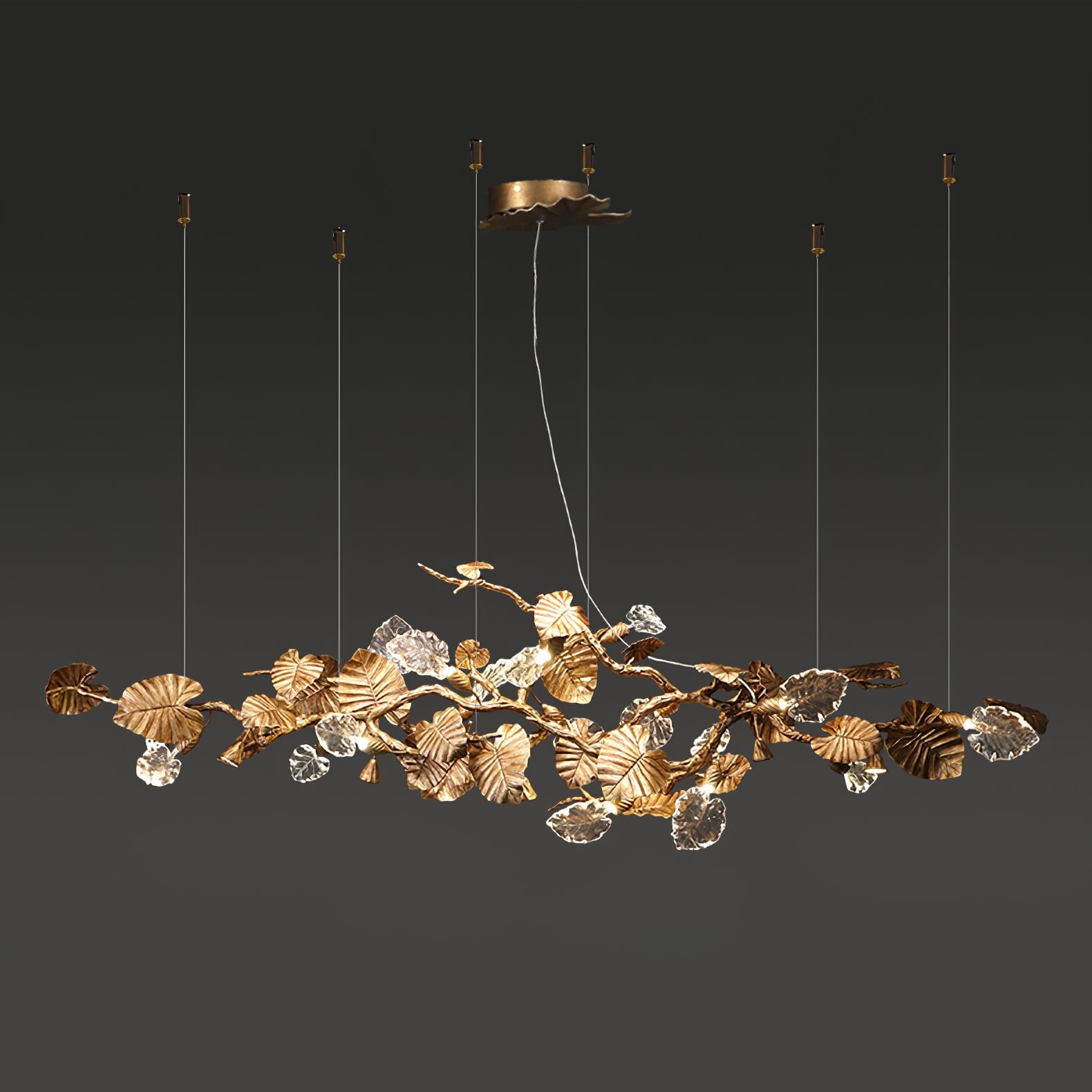 Brass Leaf Chandelier - Lumpaz