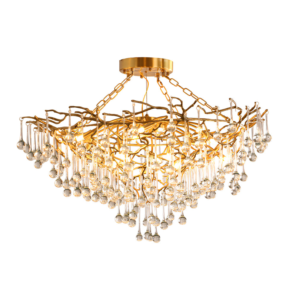 Anita Brass Leaf Chandelier - Lumpaz