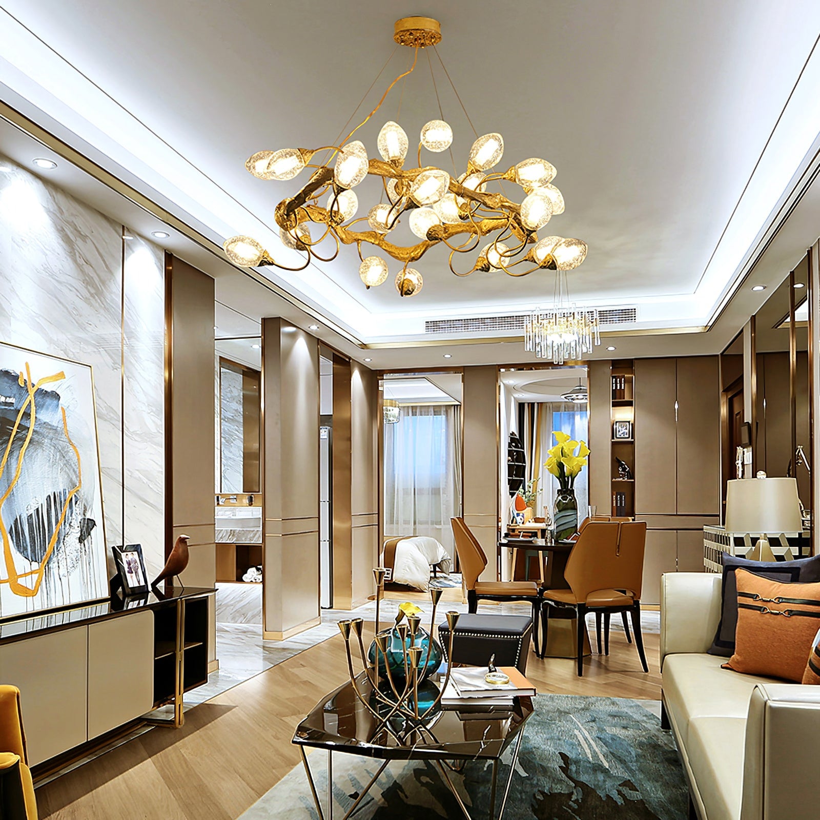 Lotus Brass Chandeliers - Lumpaz