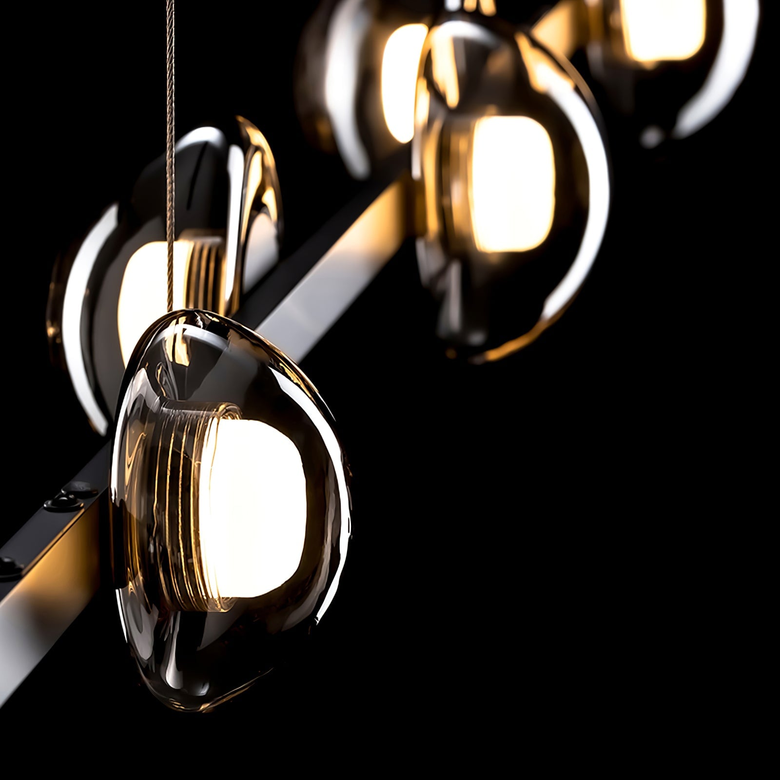 Brass Bar Glass Chandelier - Lumpaz