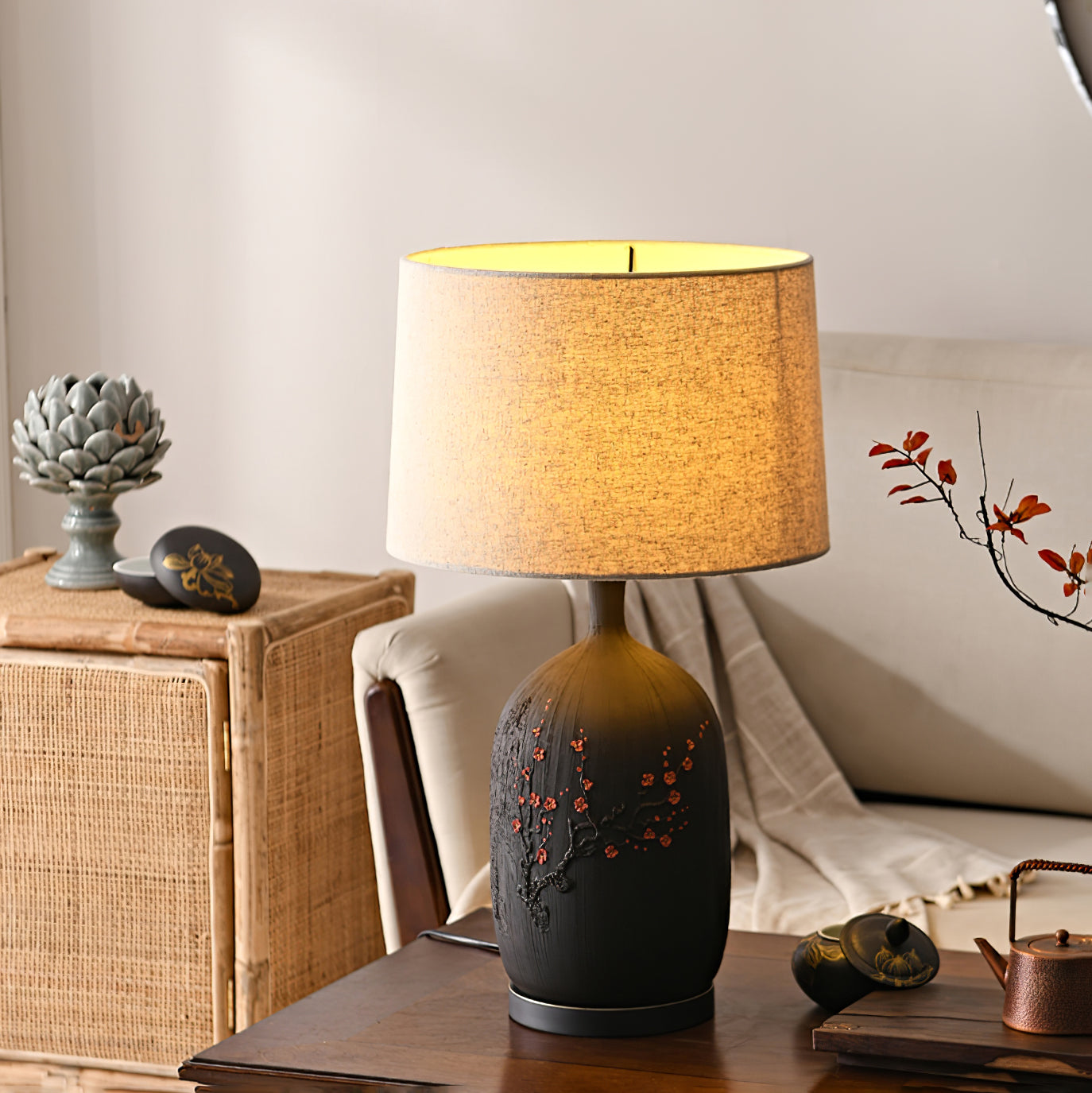 Plum Ceramic Table Lamp - Lumpaz