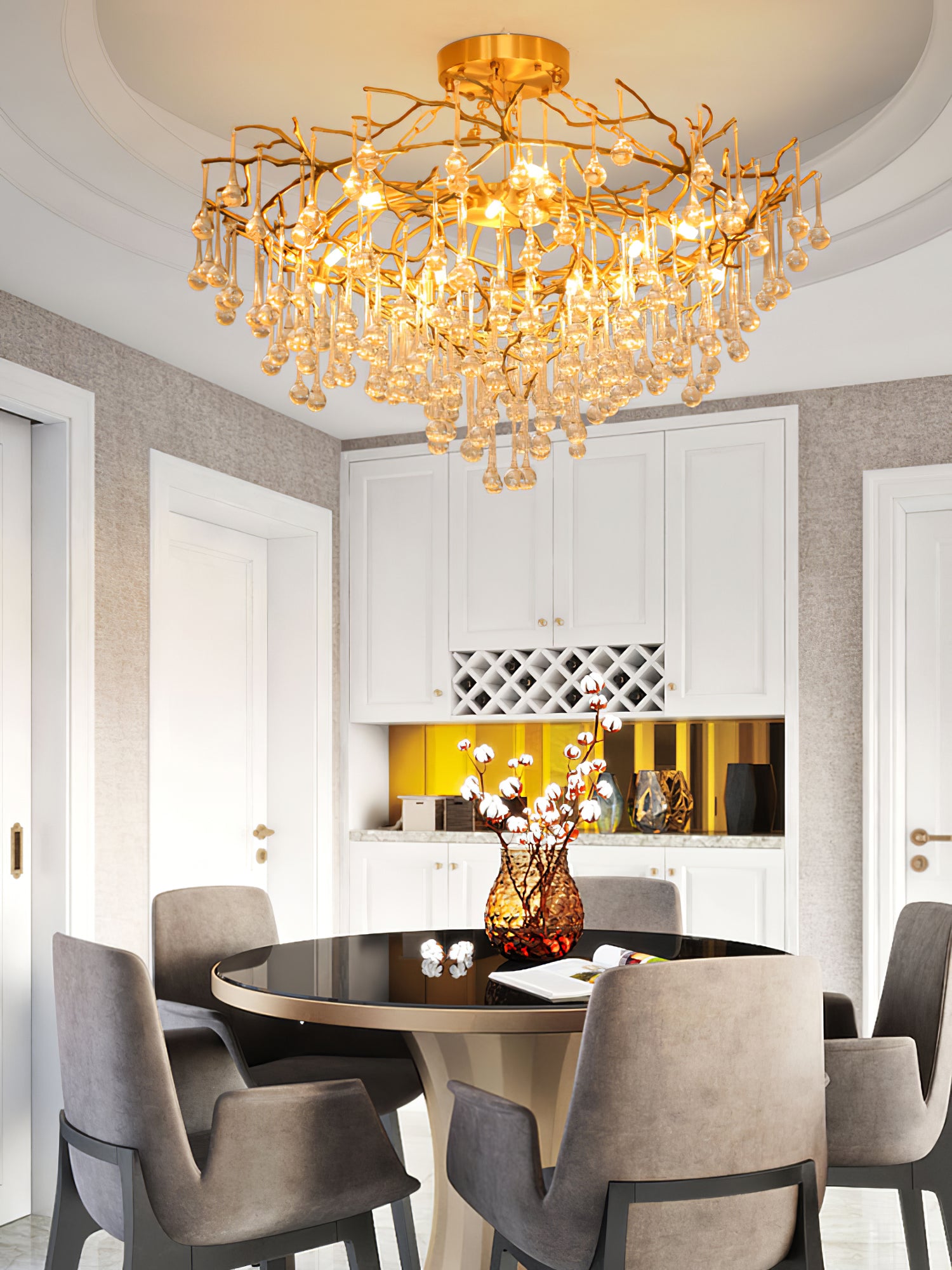 Anita Brass Leaf Chandelier - Lumpaz