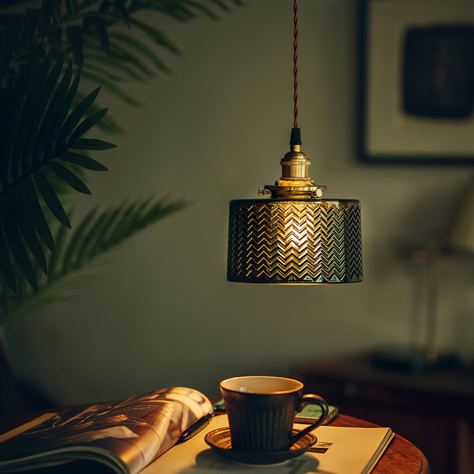 Green Glass Pendant Lamp - Lumpaz