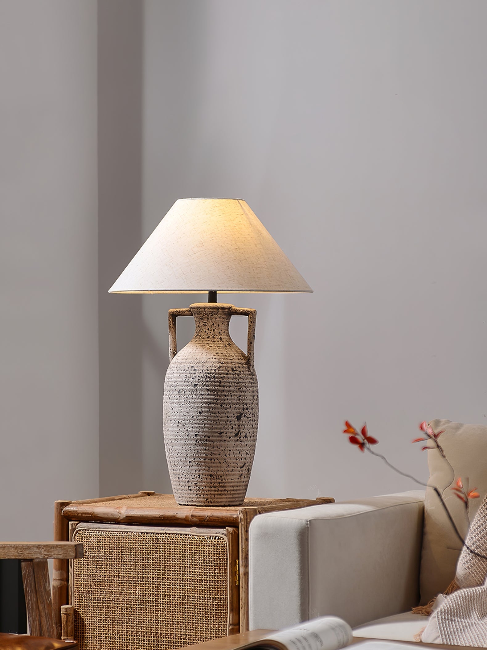 Speckled Ceramic Table Lamp - Lumpaz