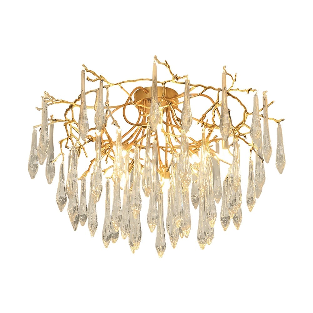 Teardrop Round Crystal Ceiling Lamp - Lumpaz