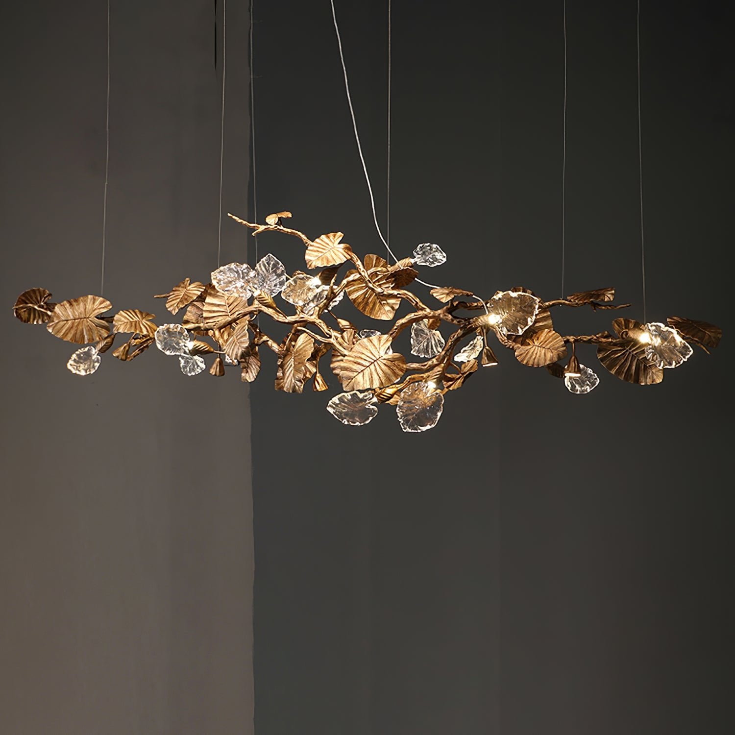 Brass Leaf Chandelier - Lumpaz